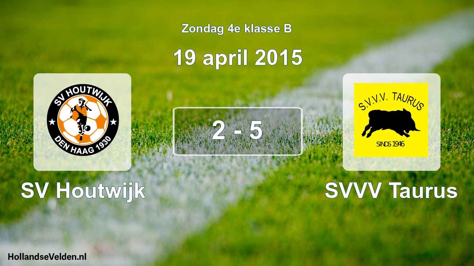 Total number of matches played: SV Houtwijk - SVVV Taurus 2 - 5 (19 April 2015)