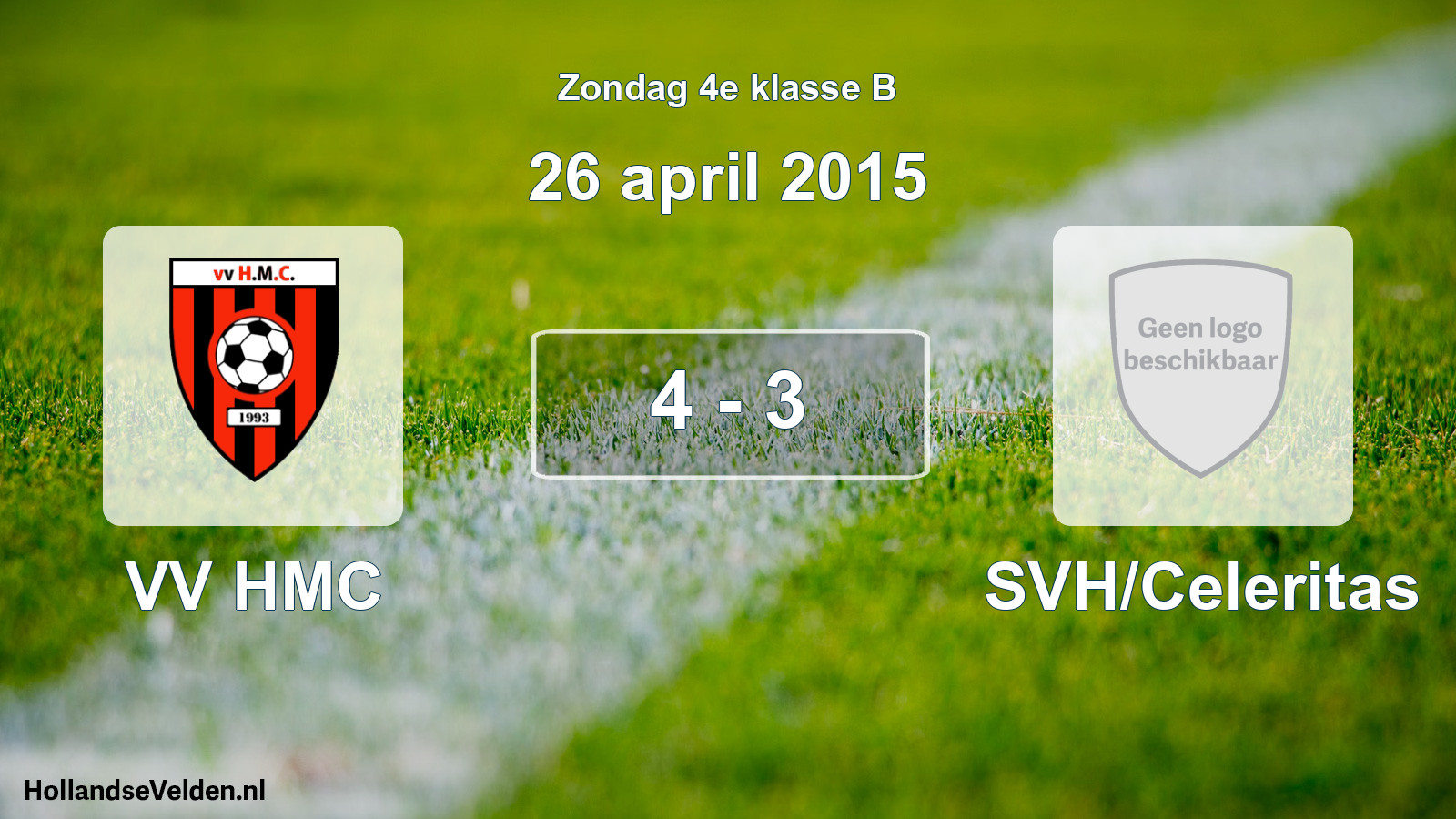 Total number of matches played: VV HMC - SVH/Celeritas 4 - 3 (26 April 2015)