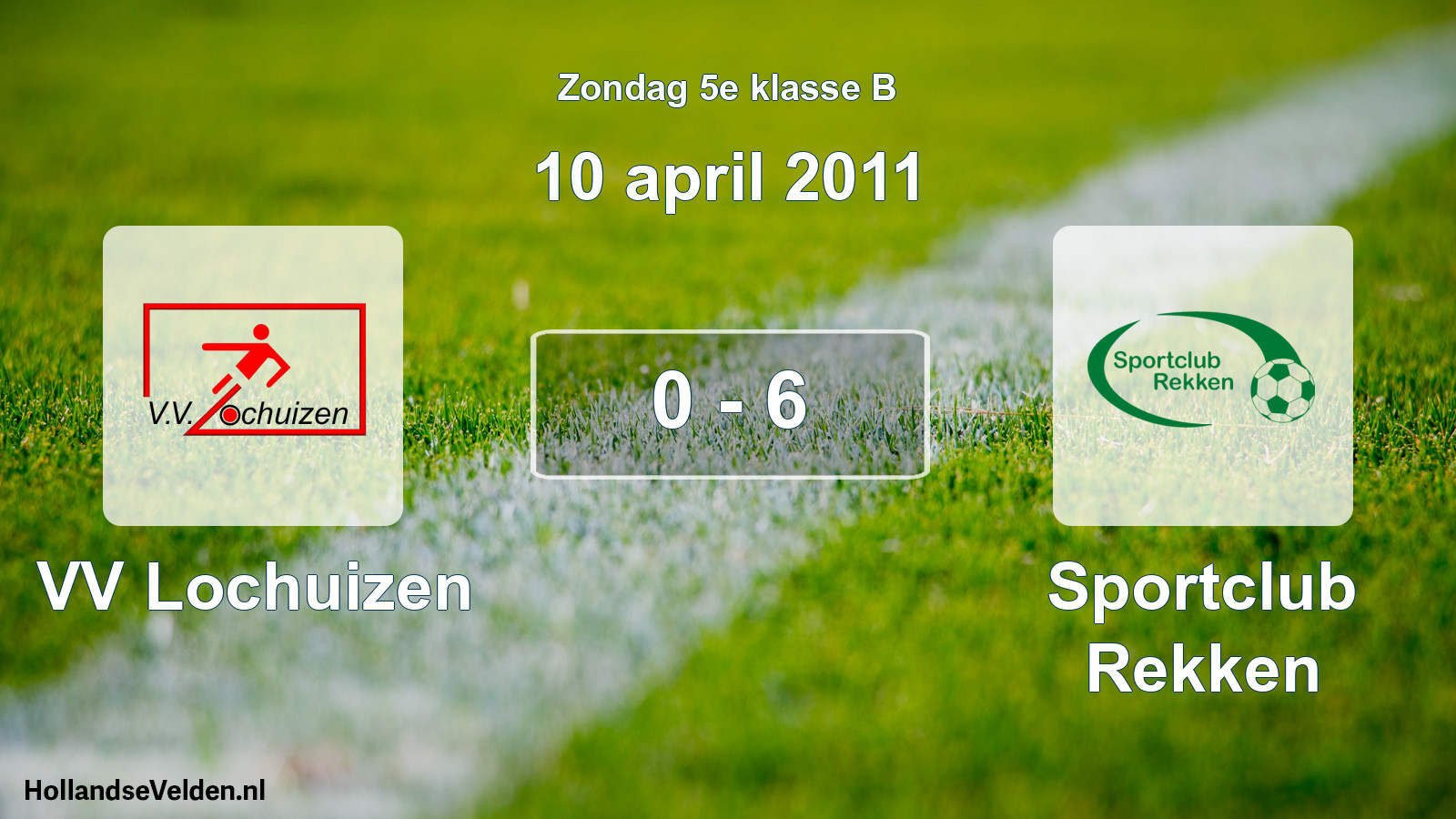 Total number of matches played: VV Lochuizen - Sportclub Rekken 0 - 6 (10 April 2011)