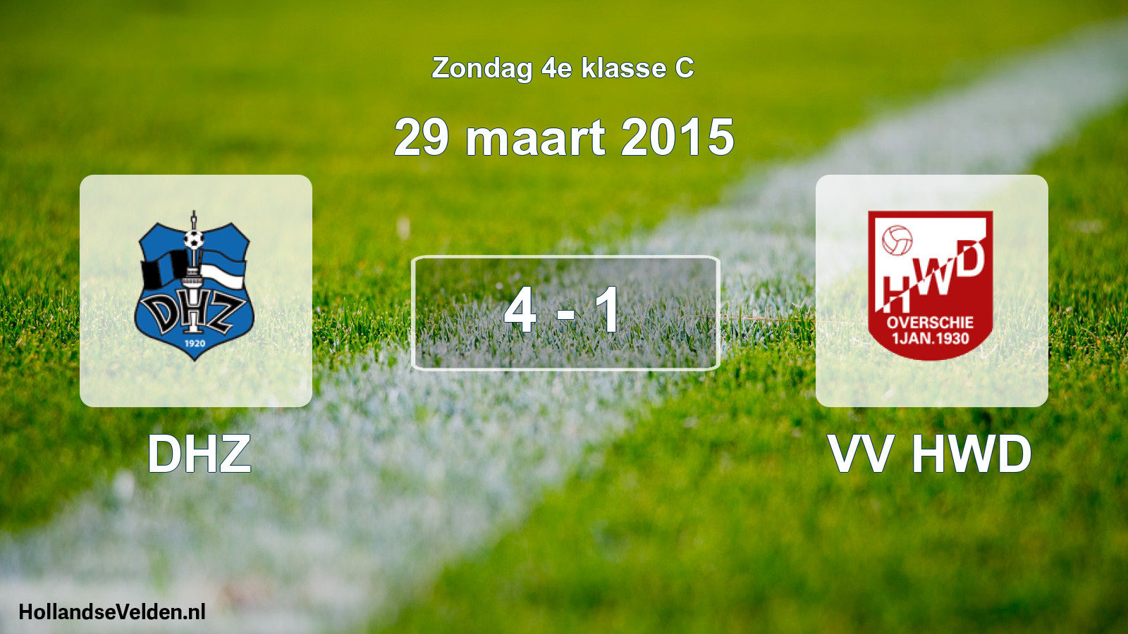 Total number of matches played: DHZ - VV HWD 4 - 1 (29 March 2015)