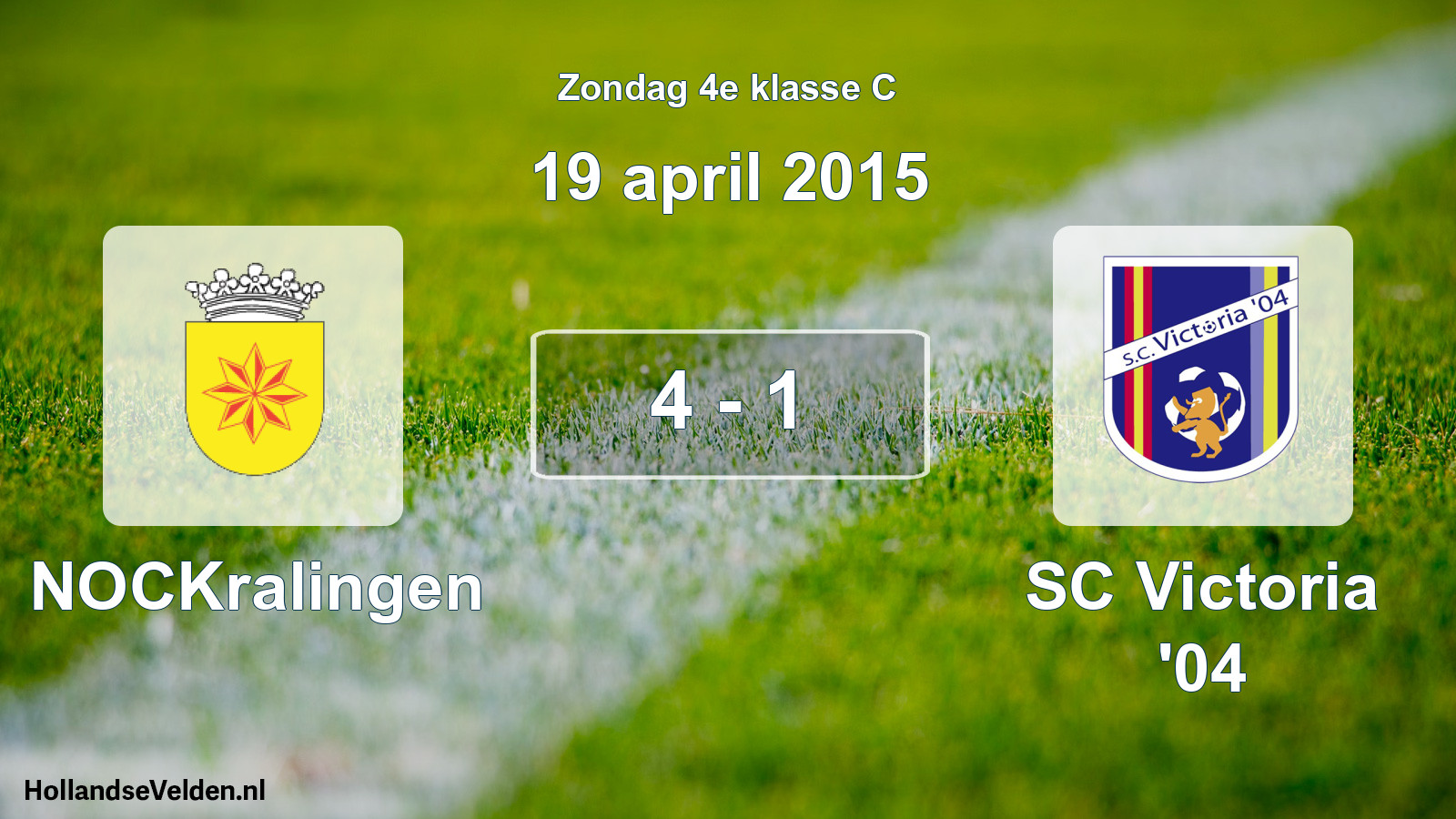 Total number of matches played: NOCKralingen - SC Victoria '04 4 - 1 (19 April 2015)