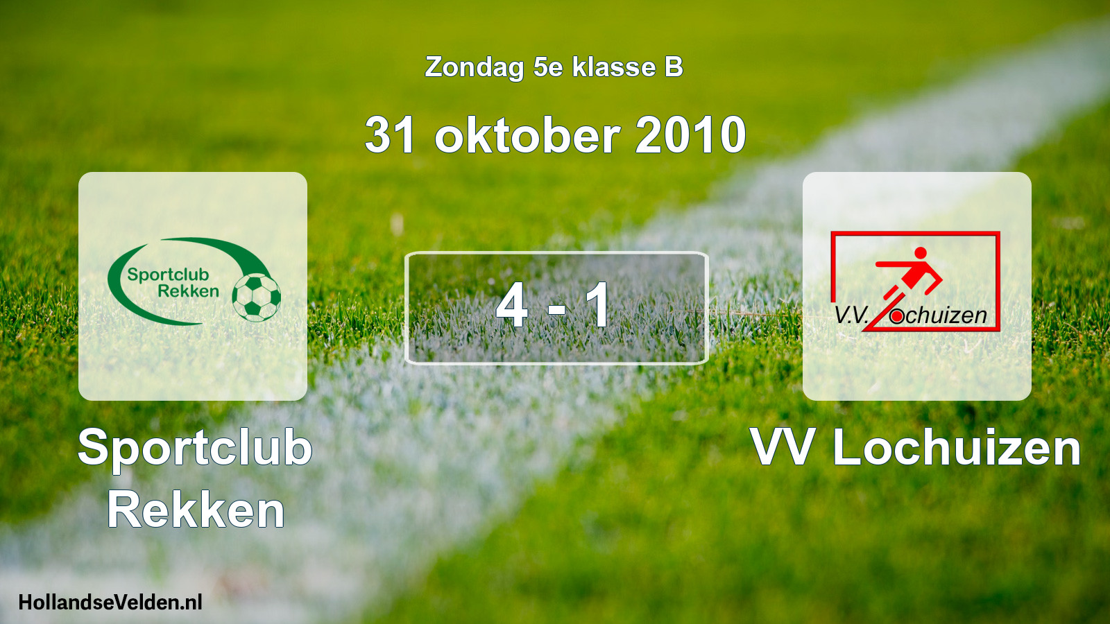 Total number of matches played: Sportclub Rekken - VV Lochuizen 4 - 1 (31 October 2010)