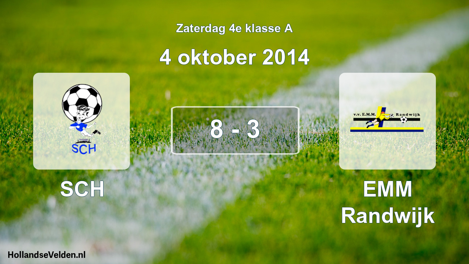 Total number of matches played: SCH - EMM Randwijk 8 - 3 (4 October 2014)