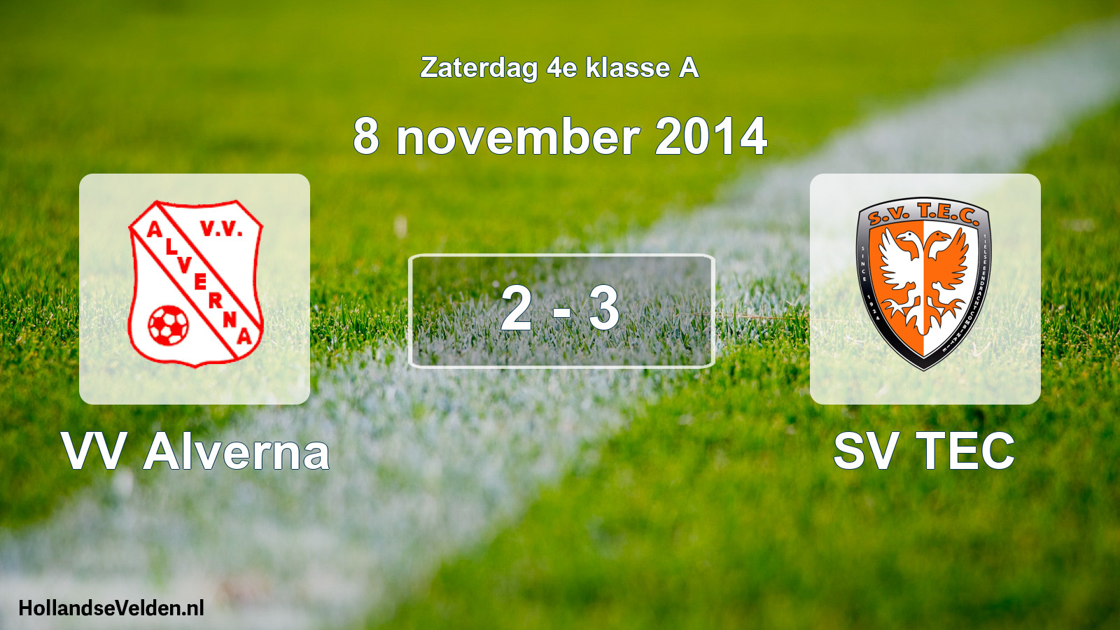 Total number of matches played: VV Alverna - SV TEC 2 - 3 (8 November 2014)