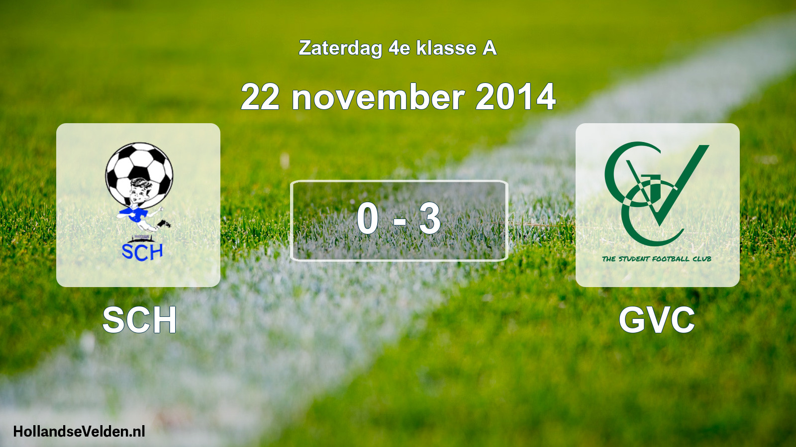 Total number of matches played: SCH - GVC 0 - 3 (22 November 2014)