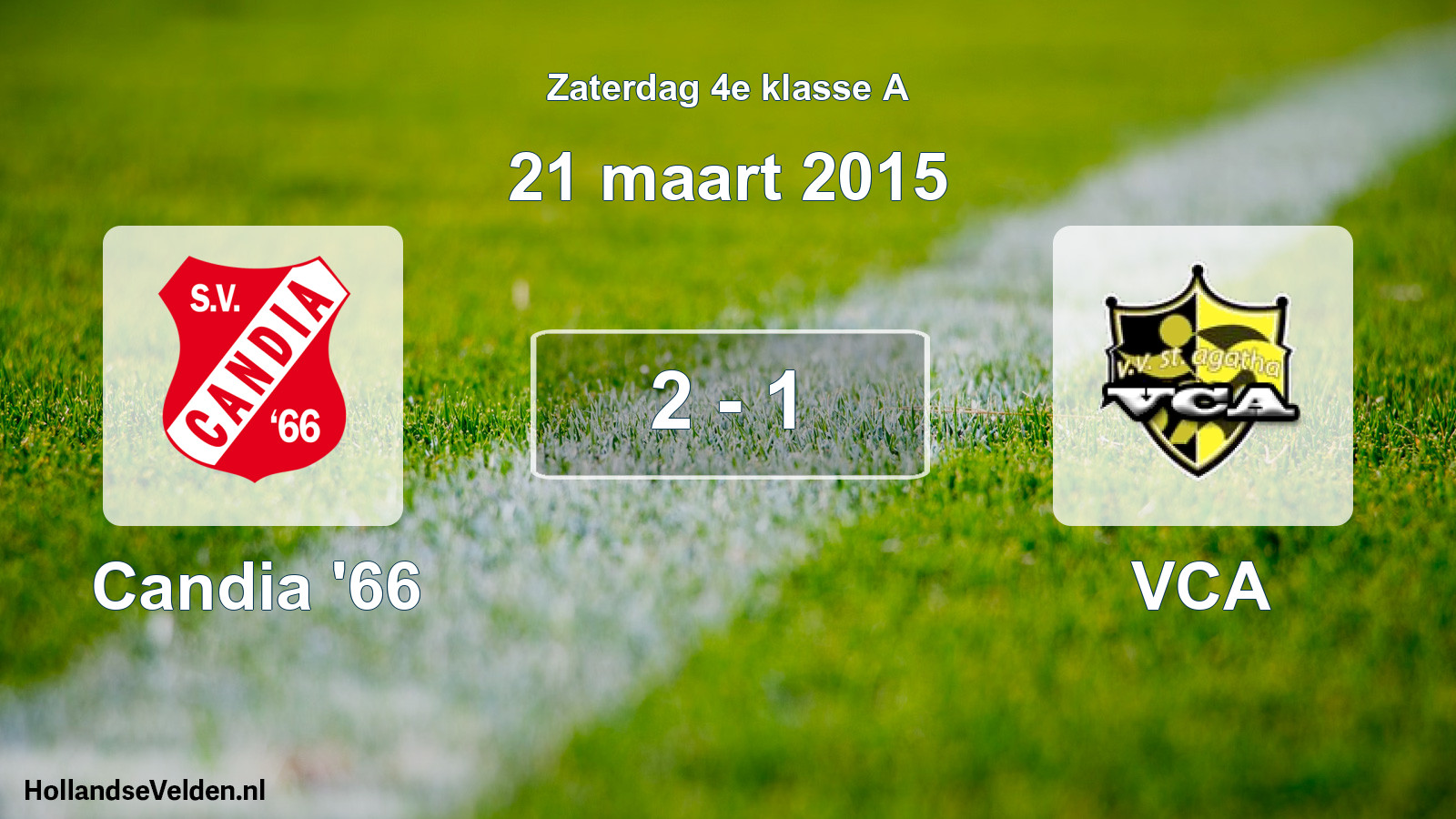 Total number of matches played: Candia '66 - VCA 2 - 1 (21 March 2015)
