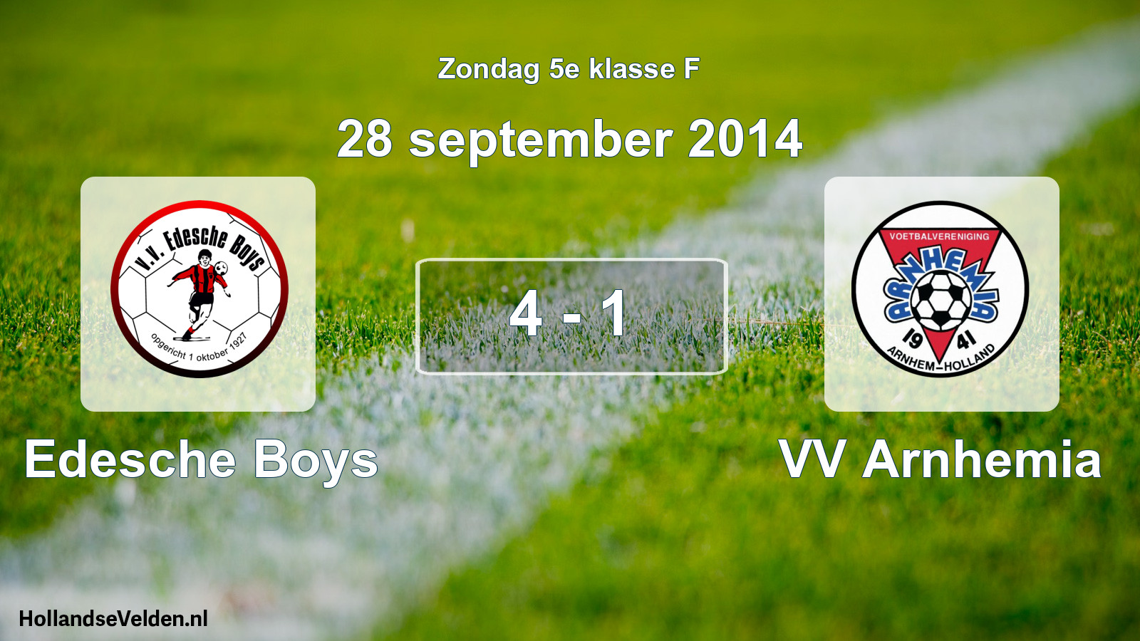 Total number of matches played: Edesche Boys - VV Arnhemia 4 - 1 (28 September 2014)