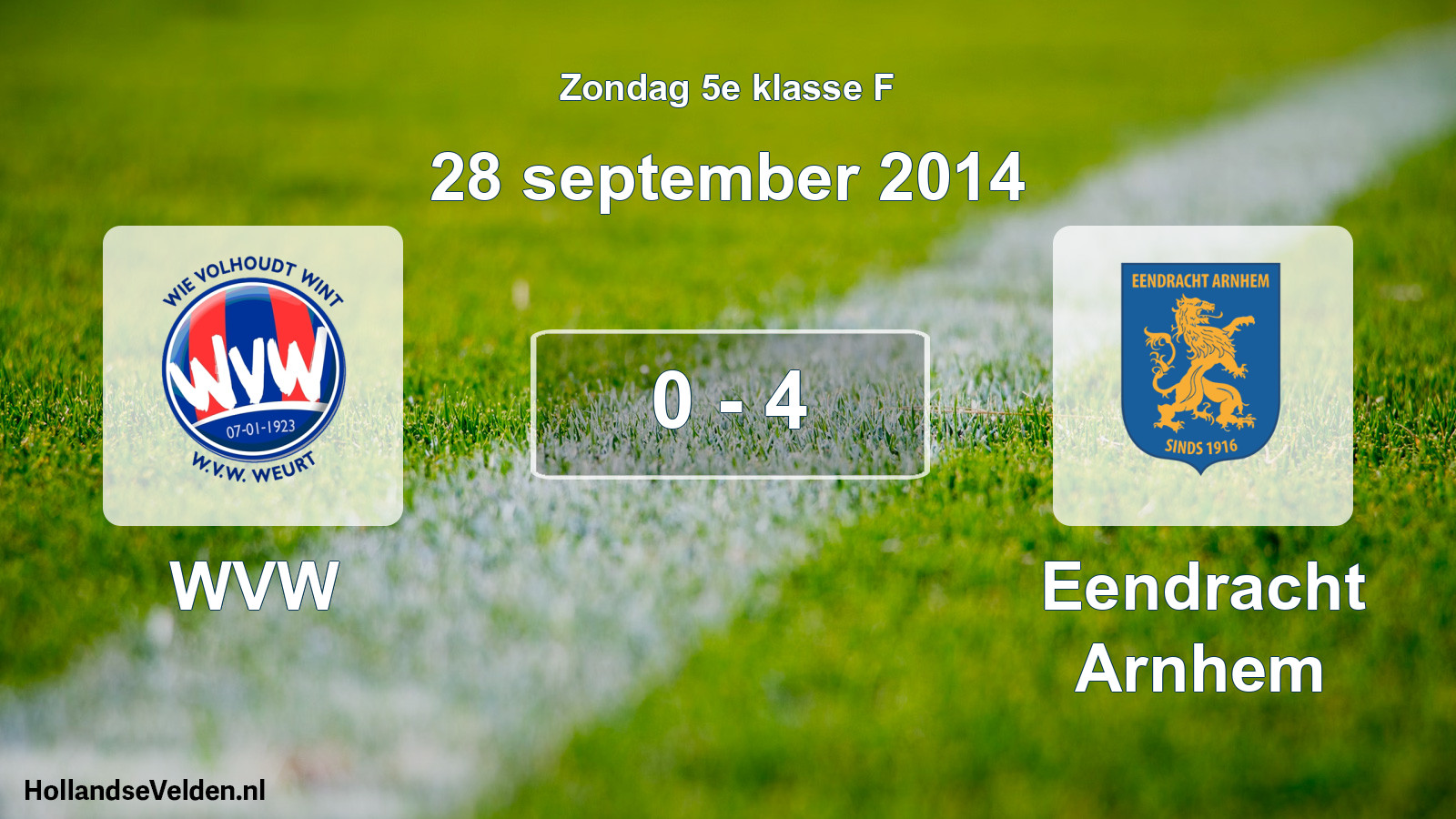 Total number of matches played: WVW - Eendracht Arnhem 0 - 4 (28 September 2014)