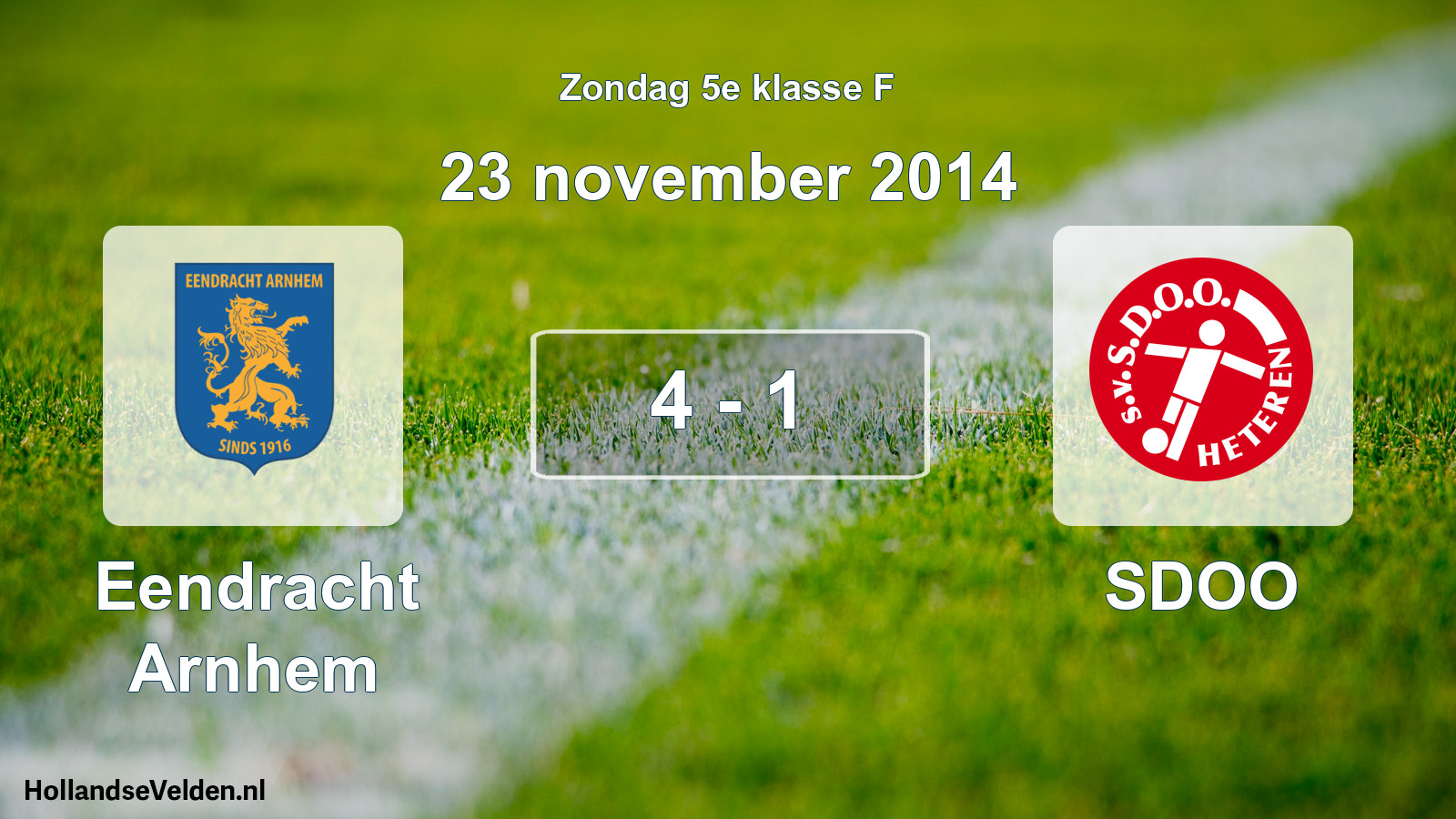 Total number of matches played: Eendracht Arnhem - SDOO 4 - 1 (23 November 2014)