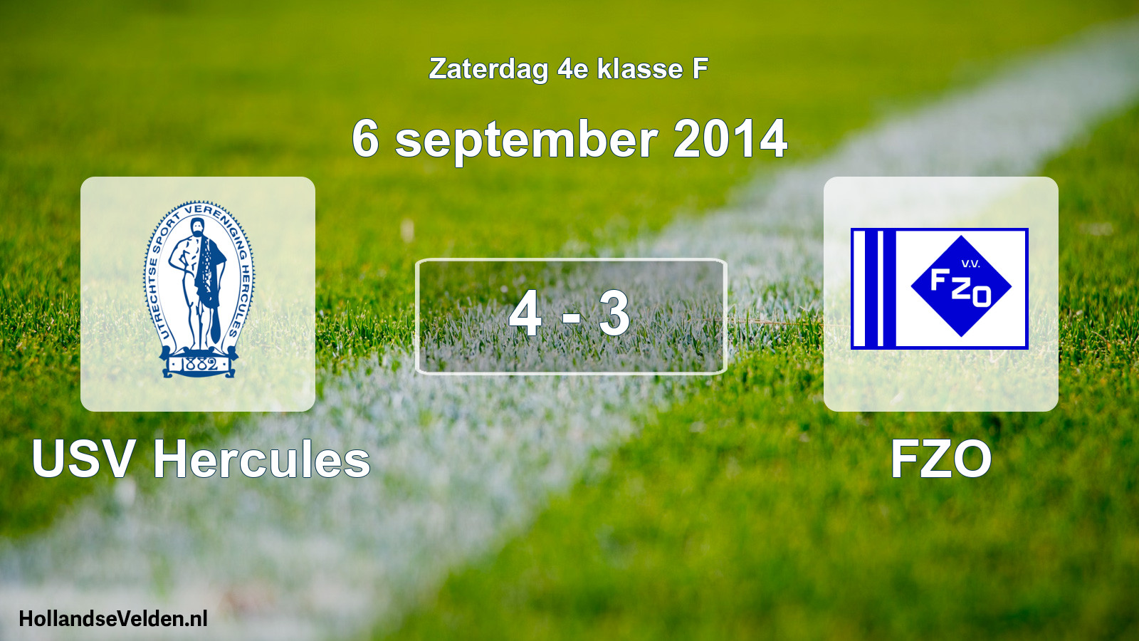 Total number of matches played: USV Hercules - FZO 4 - 3 (6 September 2014)