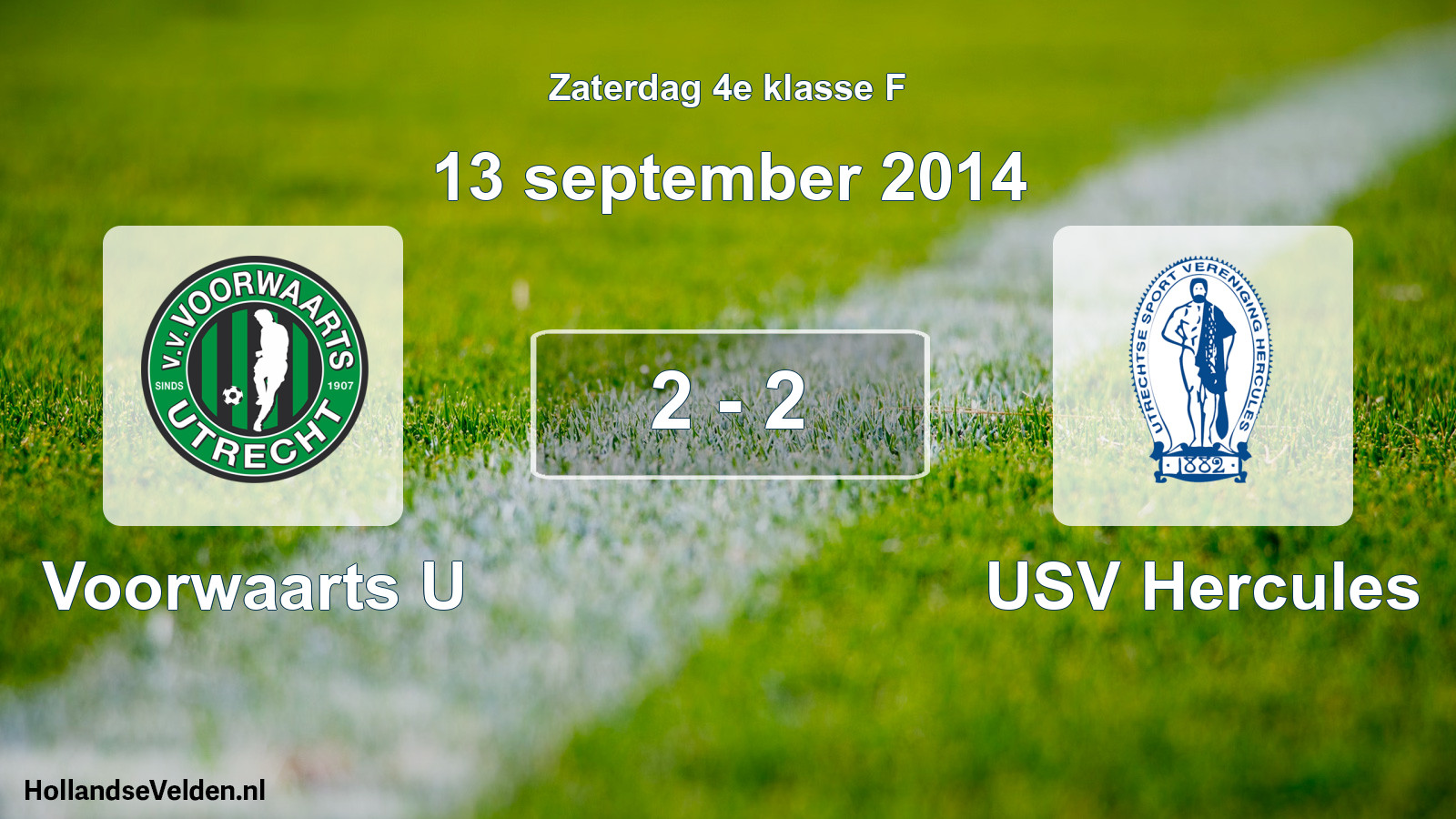Total number of matches played: Voorwaarts U - USV Hercules 2 - 2 (13 September 2014)