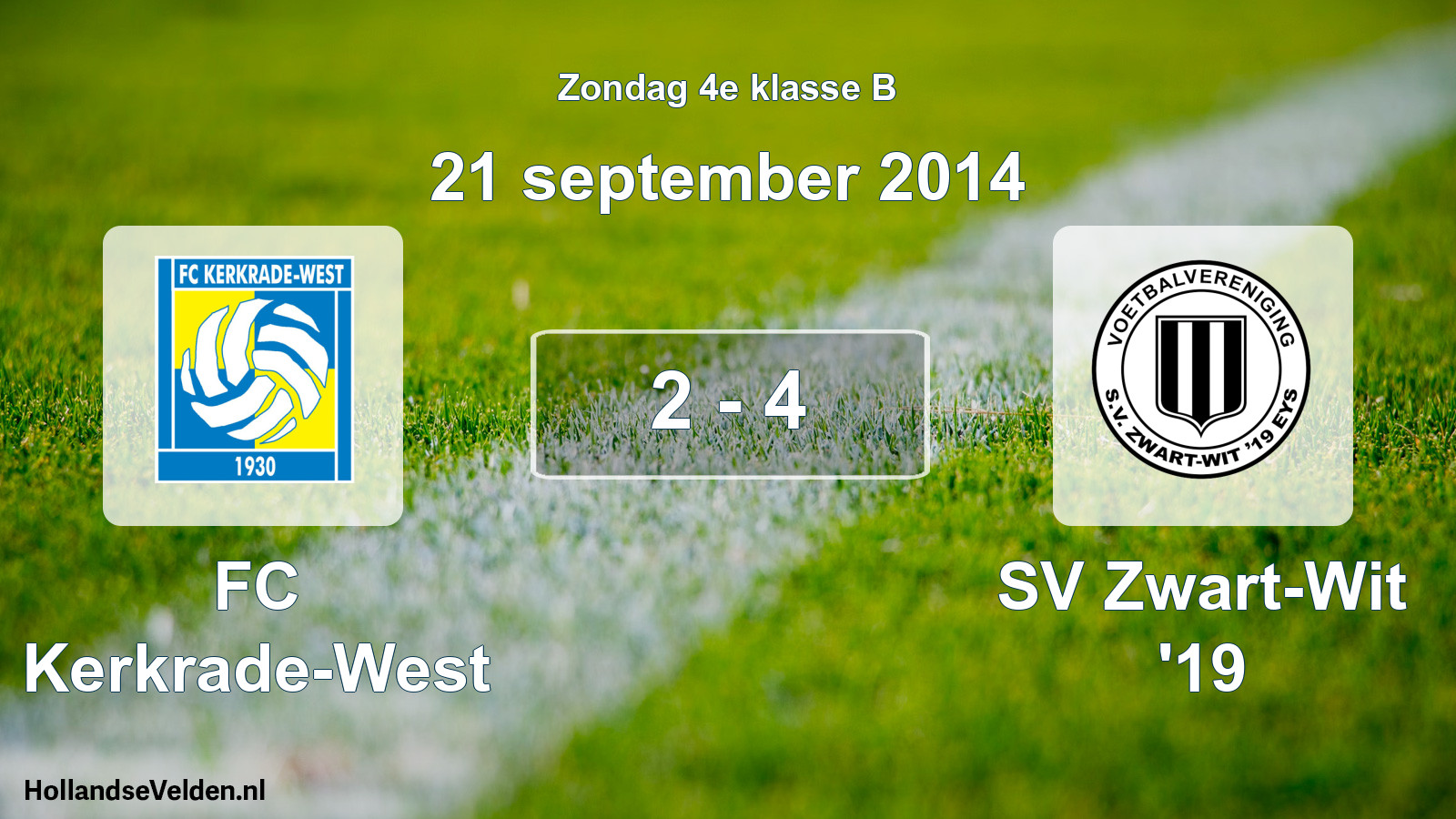 Total number of matches played: FC Kerkrade-West - SV Zwart-Wit '19 2 - 4 (21 September 2014)