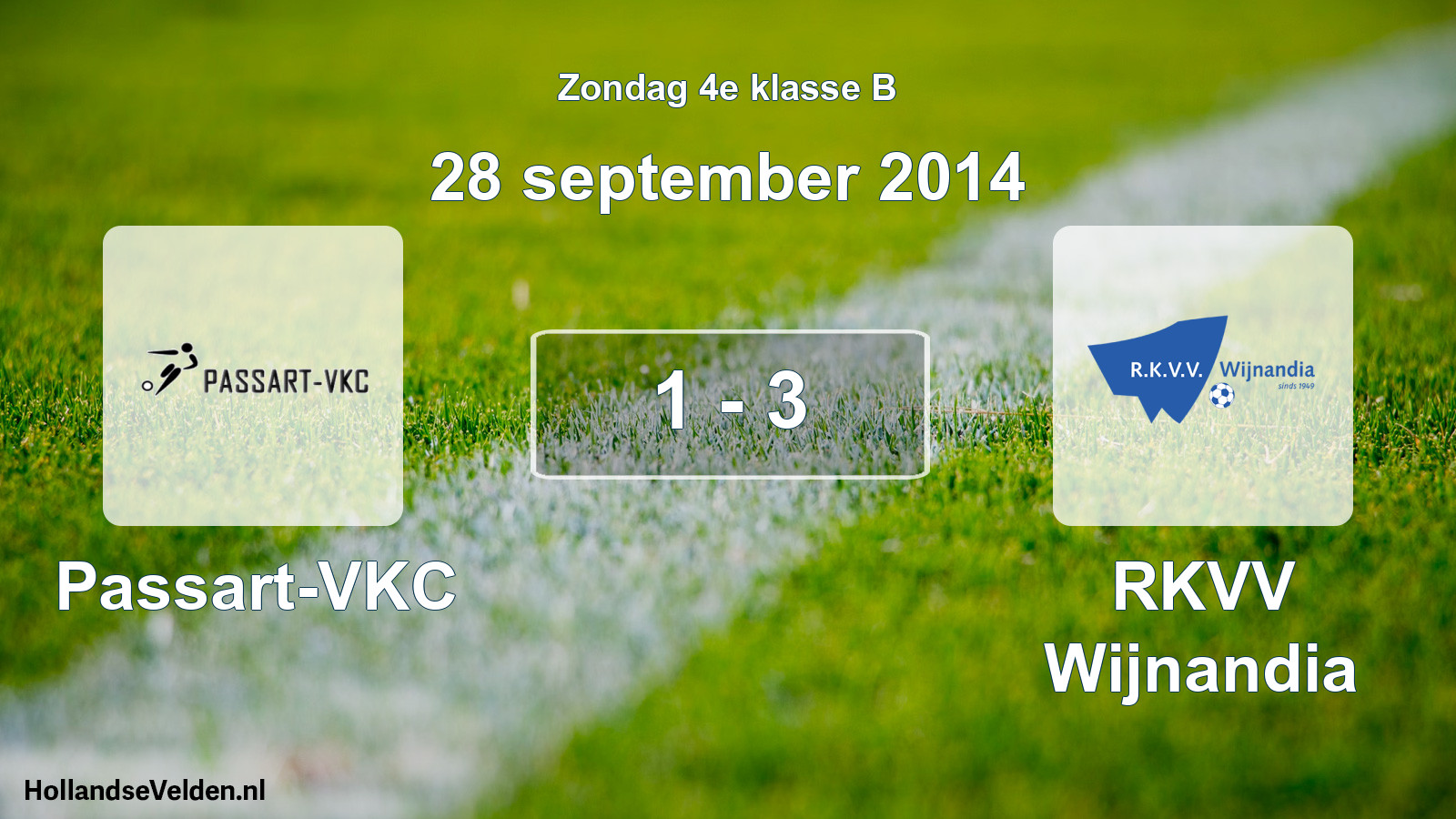 Total number of matches played: Passart-VKC - RKVV Wijnandia 1 - 3 (28 September 2014)