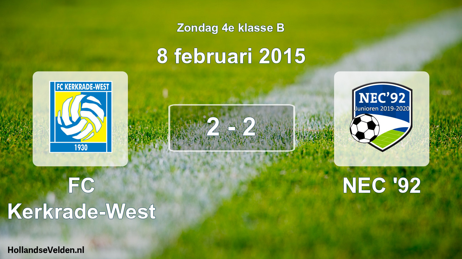 Total number of matches played: FC Kerkrade-West - NEC '92 2 - 2 (8 February 2015)