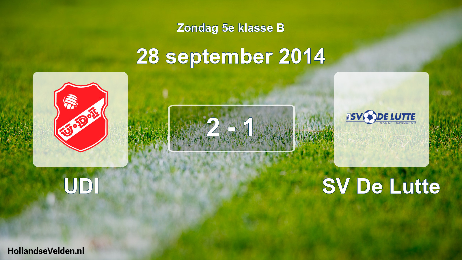 Total number of matches played: UDI - SV De Lutte 2 - 1 (28 September 2014)