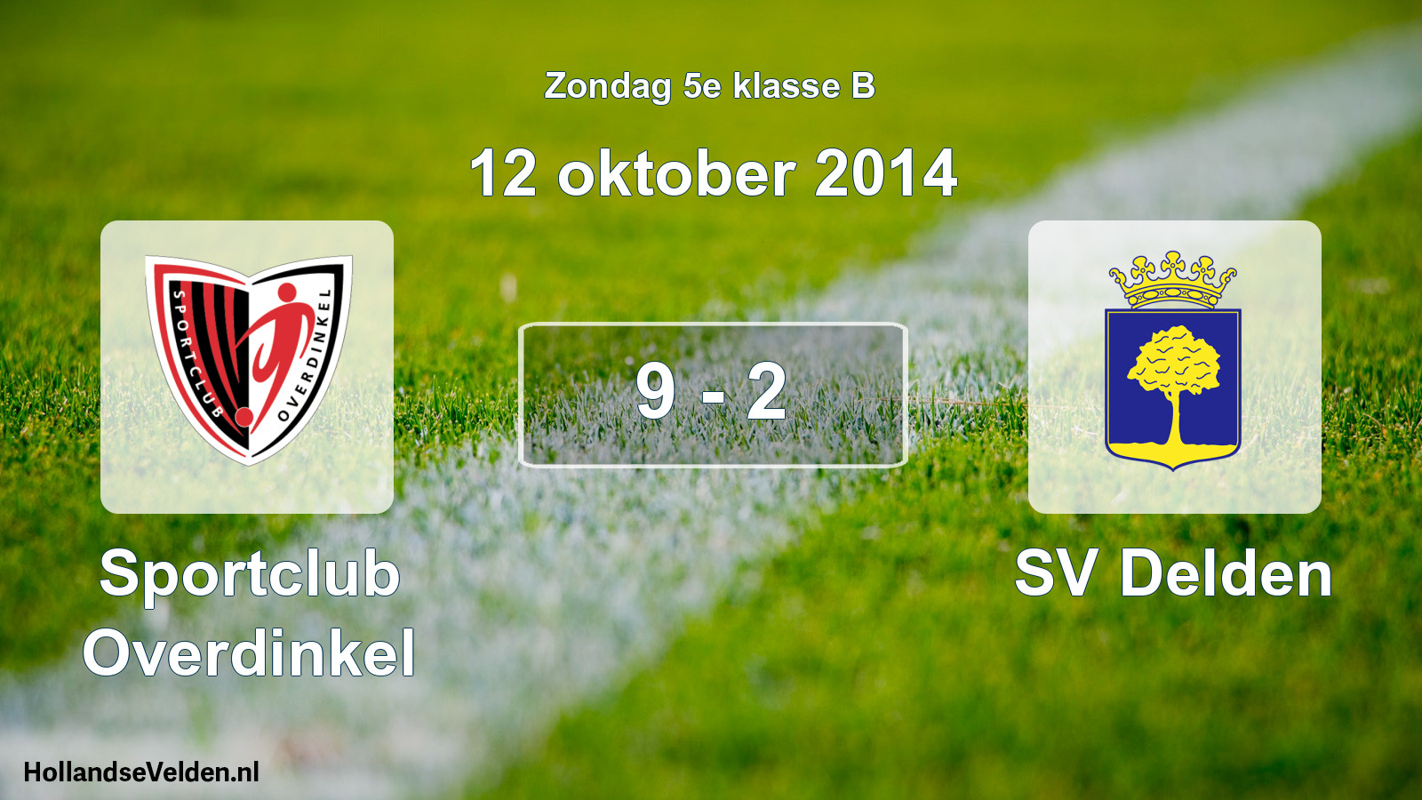Total number of matches played: Sportclub Overdinkel - SV Delden 9 - 2 (12 October 2014)