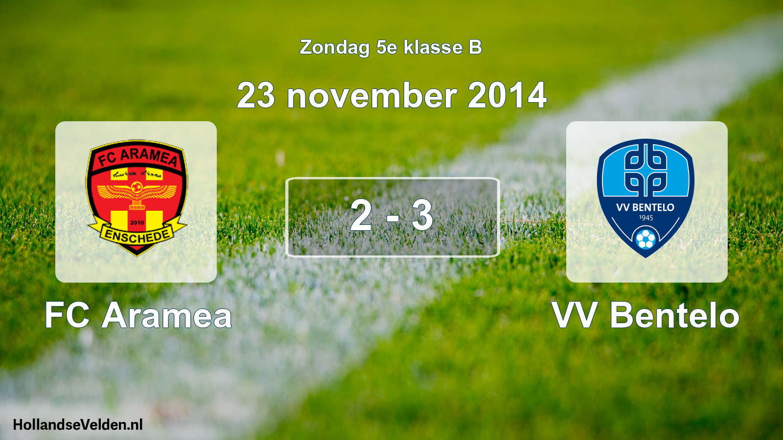 Total number of matches played: FC Aramea - VV Bentelo 2 - 3 (23 November 2014)
