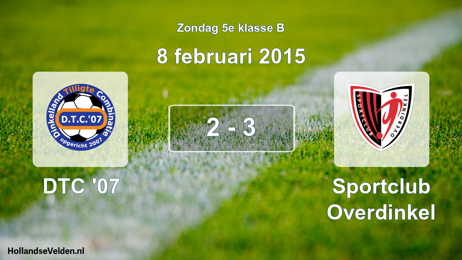 Total number of matches played: DTC '07 - Sportclub Overdinkel 2 - 3 (8 February 2015)