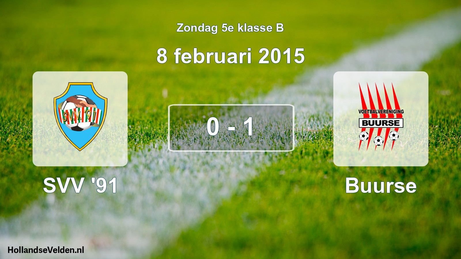Total number of matches played: SVV '91 - Buurse 0 - 1 (8 February 2015)