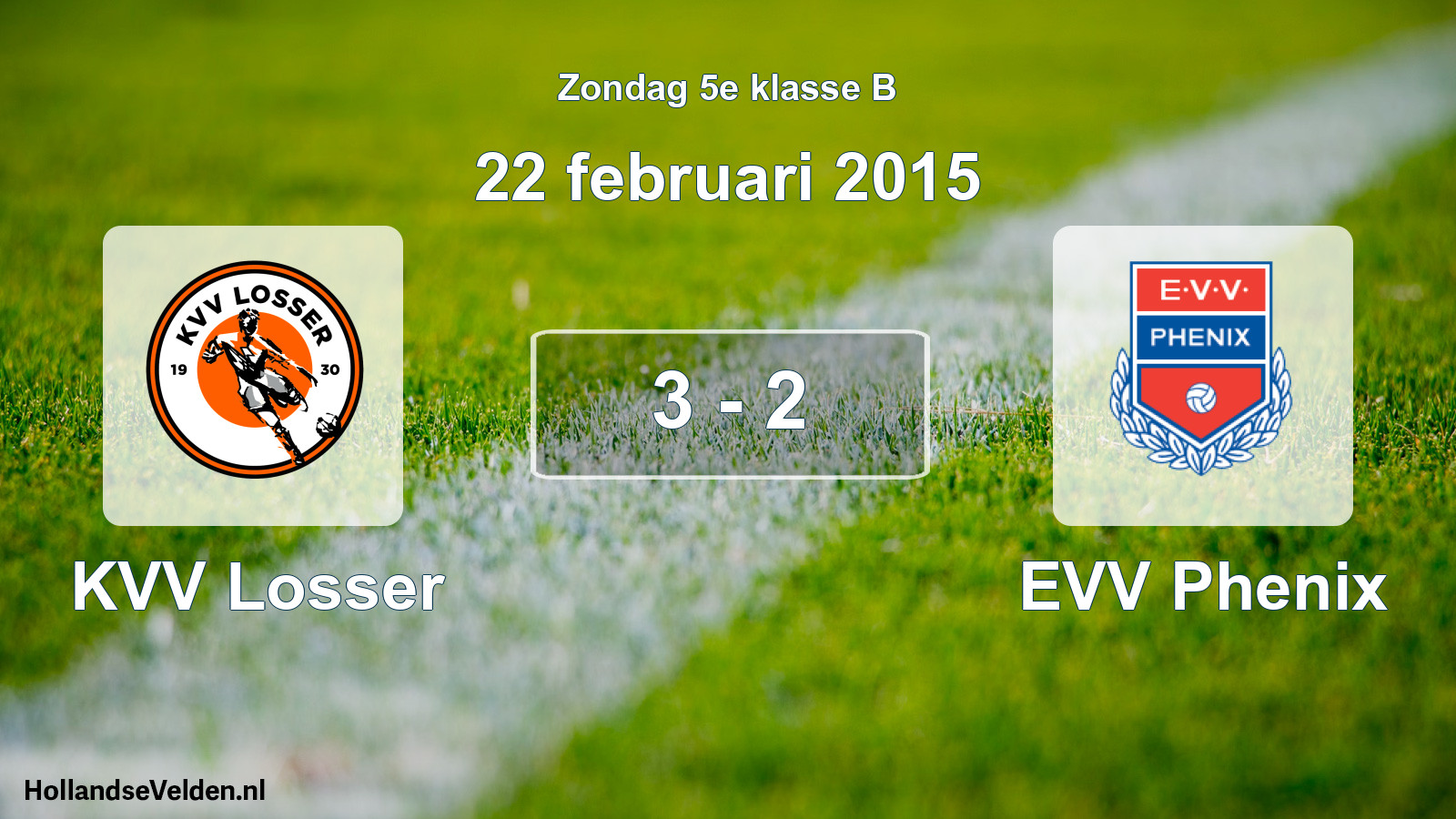 Total number of matches played: KVV Losser - EVV Phenix 3 - 2 (22 February 2015)