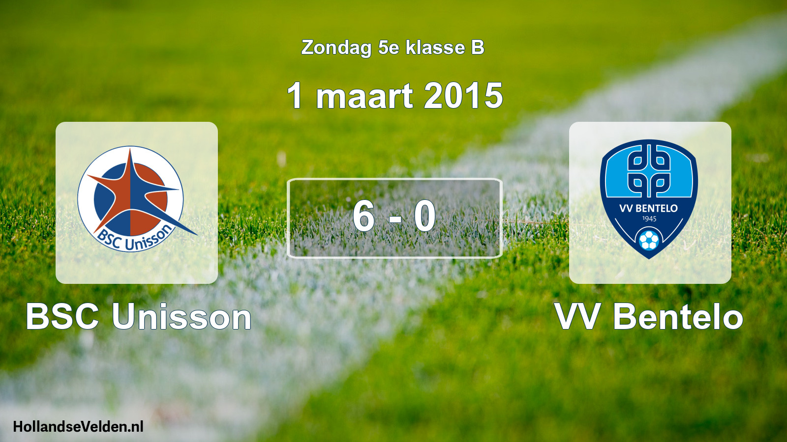 Total number of matches played: BSC Unisson - VV Bentelo 6 - 0 (1 March 2015)