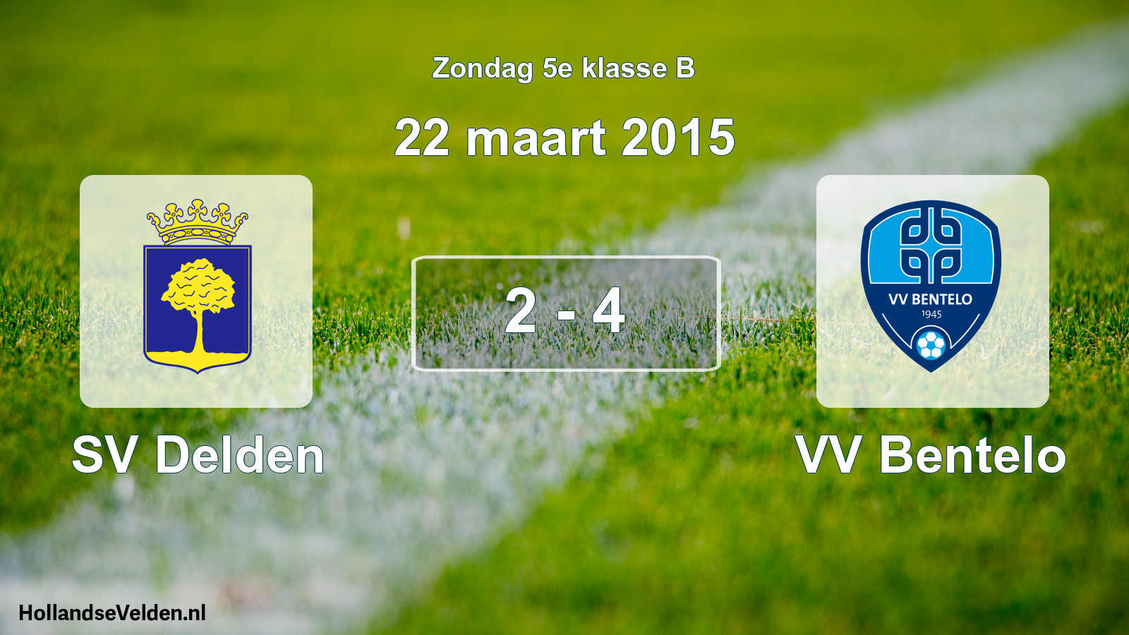 Total number of matches played: SV Delden - VV Bentelo 2 - 4 (22 March 2015)