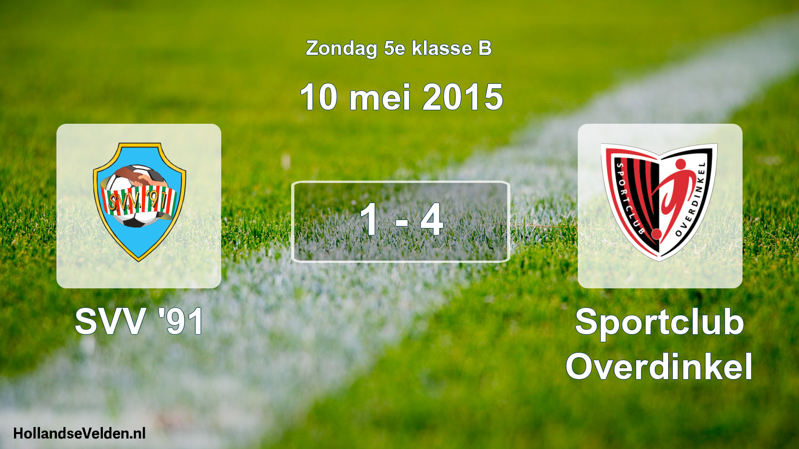 Total number of matches played: SVV '91 - Sportclub Overdinkel 1 - 4 (10 May 2015)