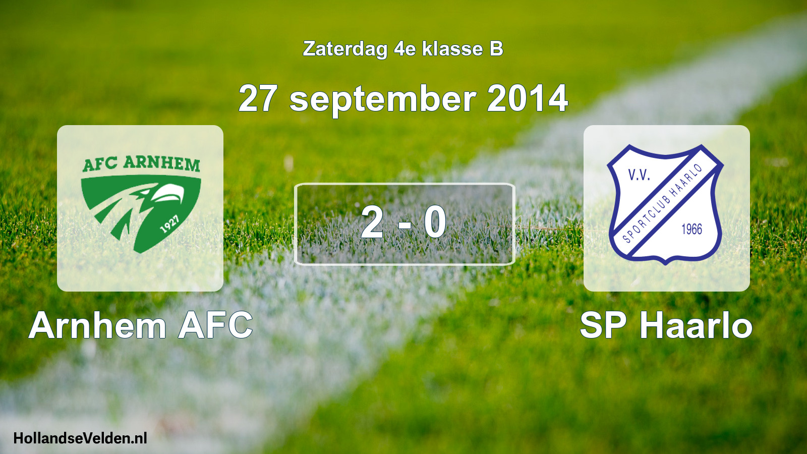 Total number of matches played: Arnhem AFC - SP Haarlo 2 - 0 (27 September 2014)