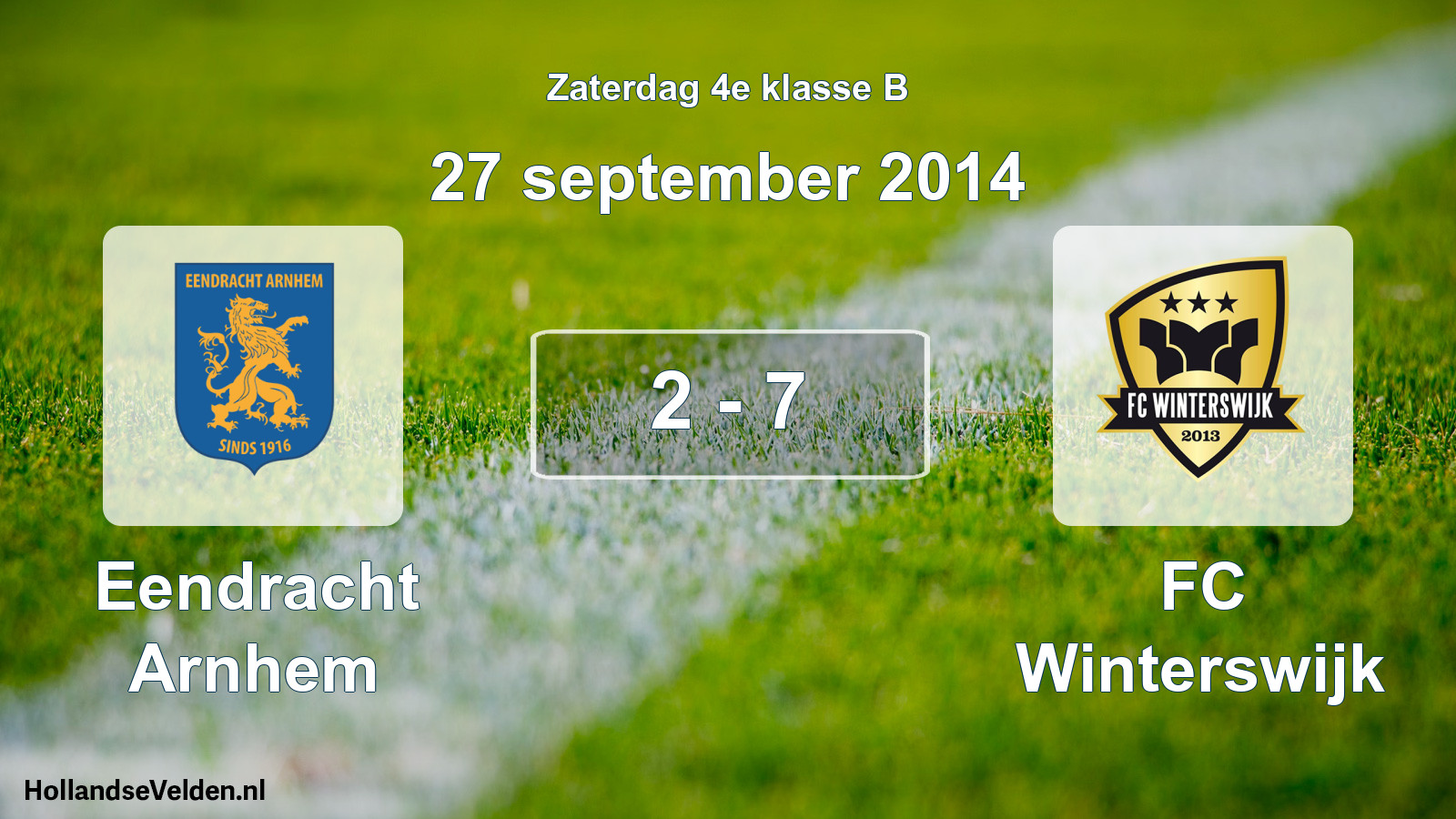 Total number of matches played: Eendracht Arnhem - FC Winterswijk 2 - 7 (27 September 2014)