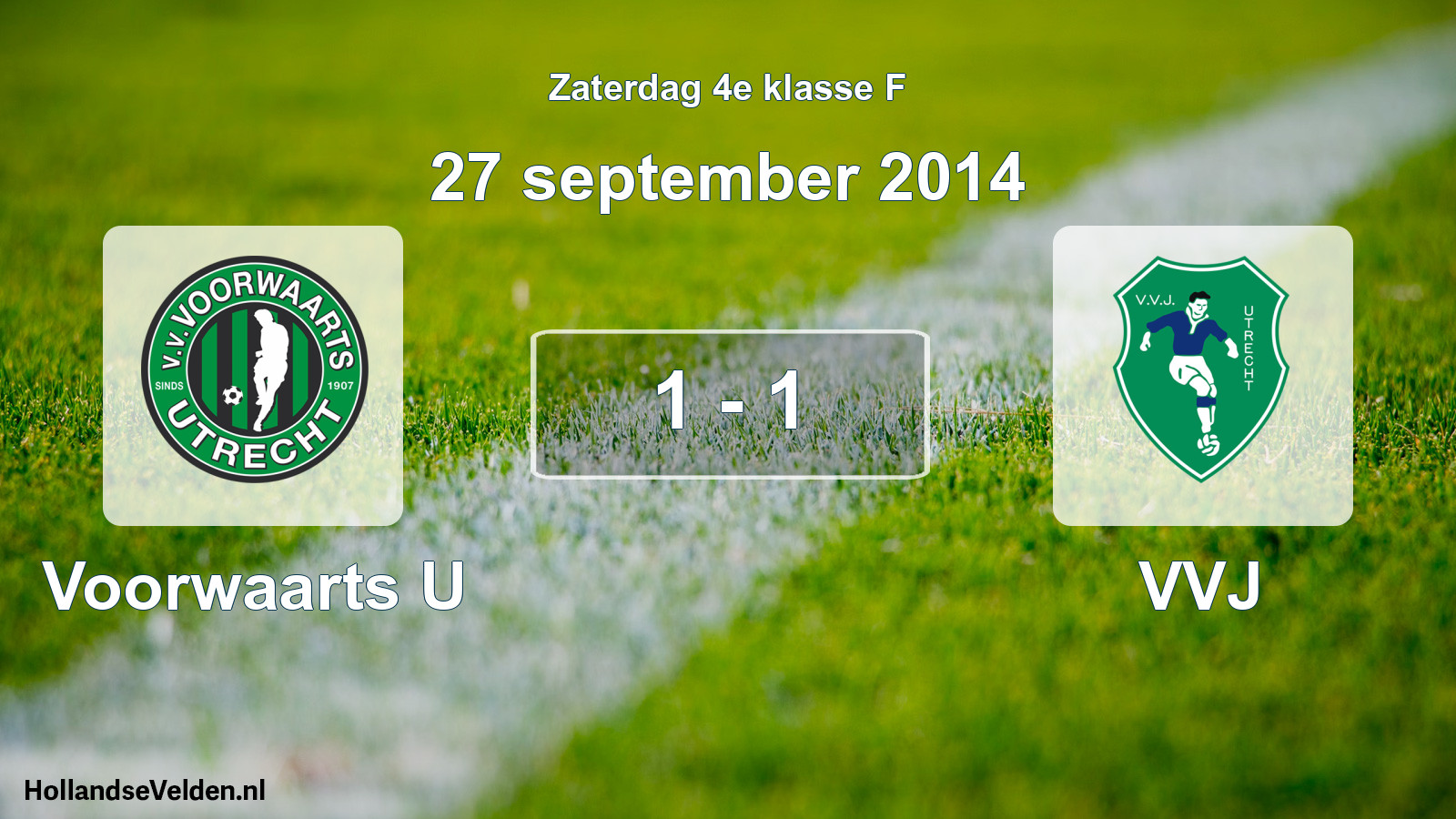 Total number of matches played: Voorwaarts U - VVJ 1 - 1 (27 September 2014)