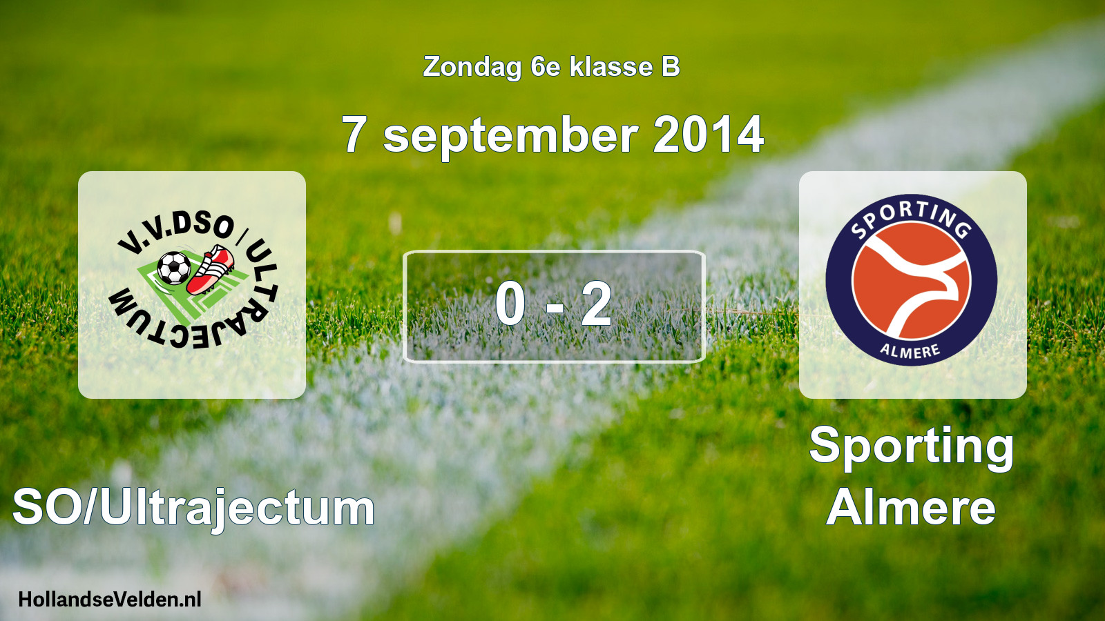 Total number of matches played: DSO/Ultrajectum - Sporting Almere 0 - 2 (7 September 2014)