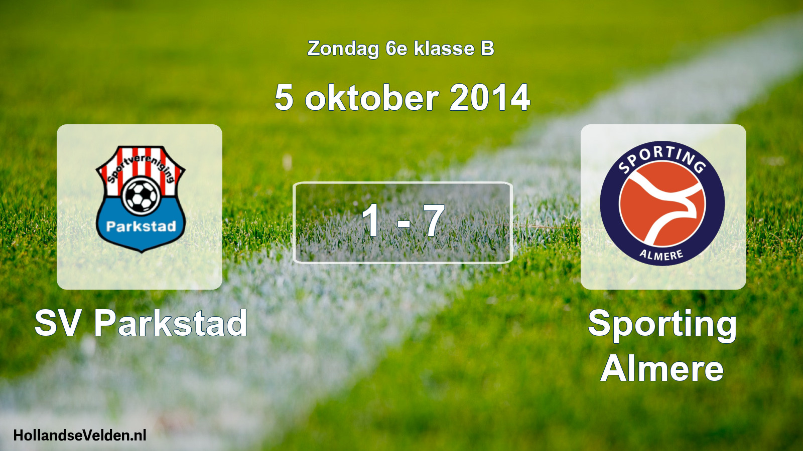 Total number of matches played: SV Parkstad - Sporting Almere 1 - 7 (5 October 2014)