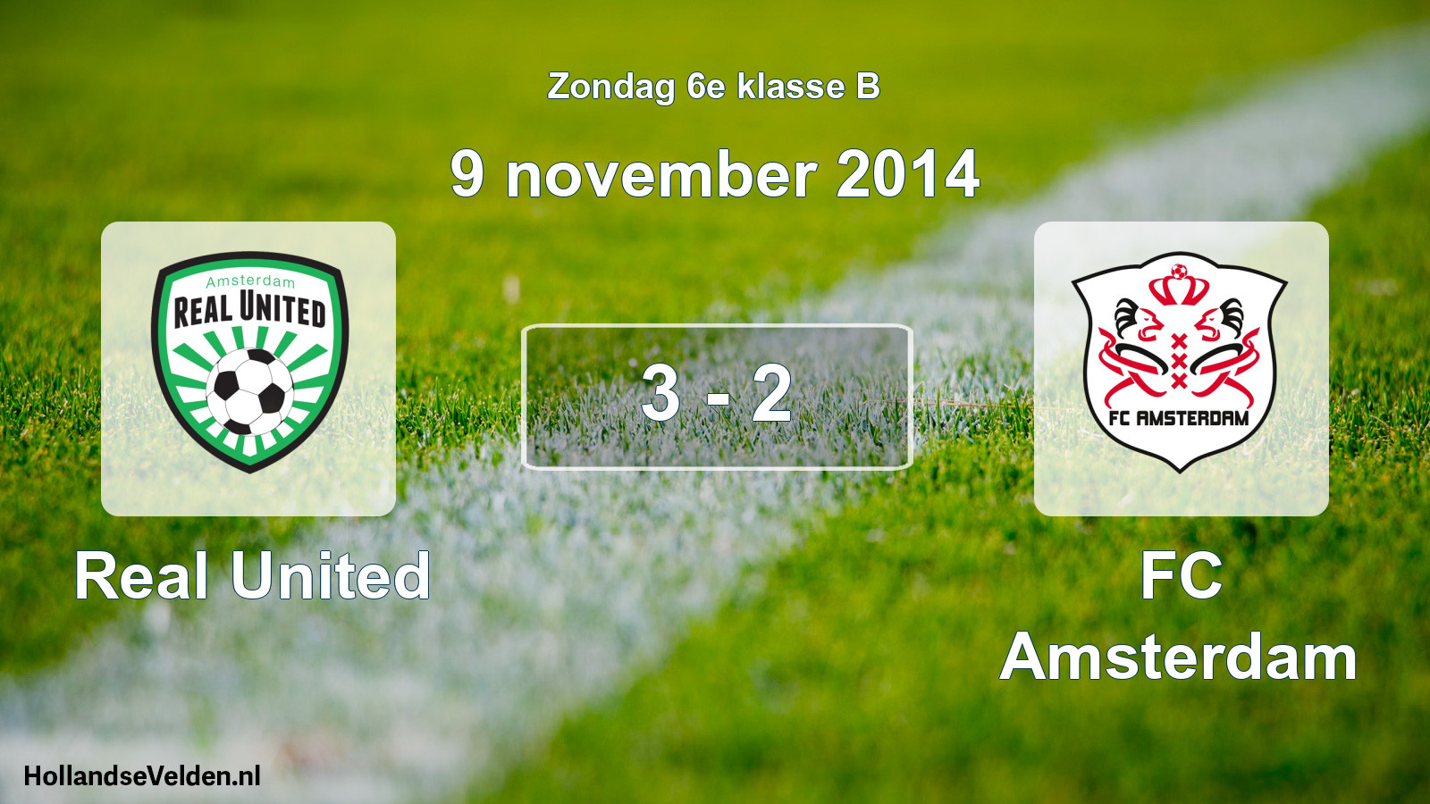 Total number of matches played: Real United - FC Amsterdam 3 - 2 (9 November 2014)