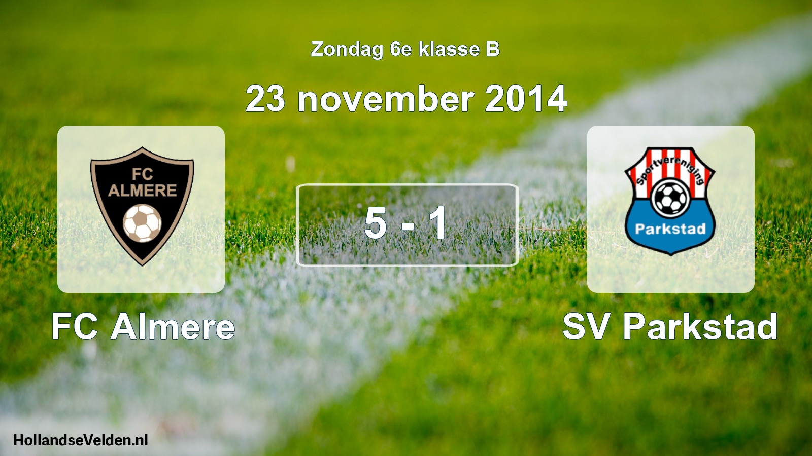 Total number of matches played: FC Almere - SV Parkstad 5 - 1 (23 November 2014)