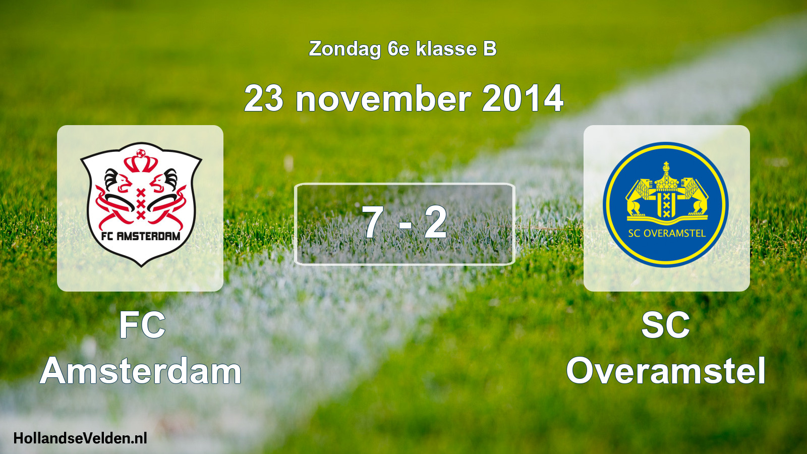 Total number of matches played: FC Amsterdam - SC Overamstel 7 - 2 (23 November 2014)