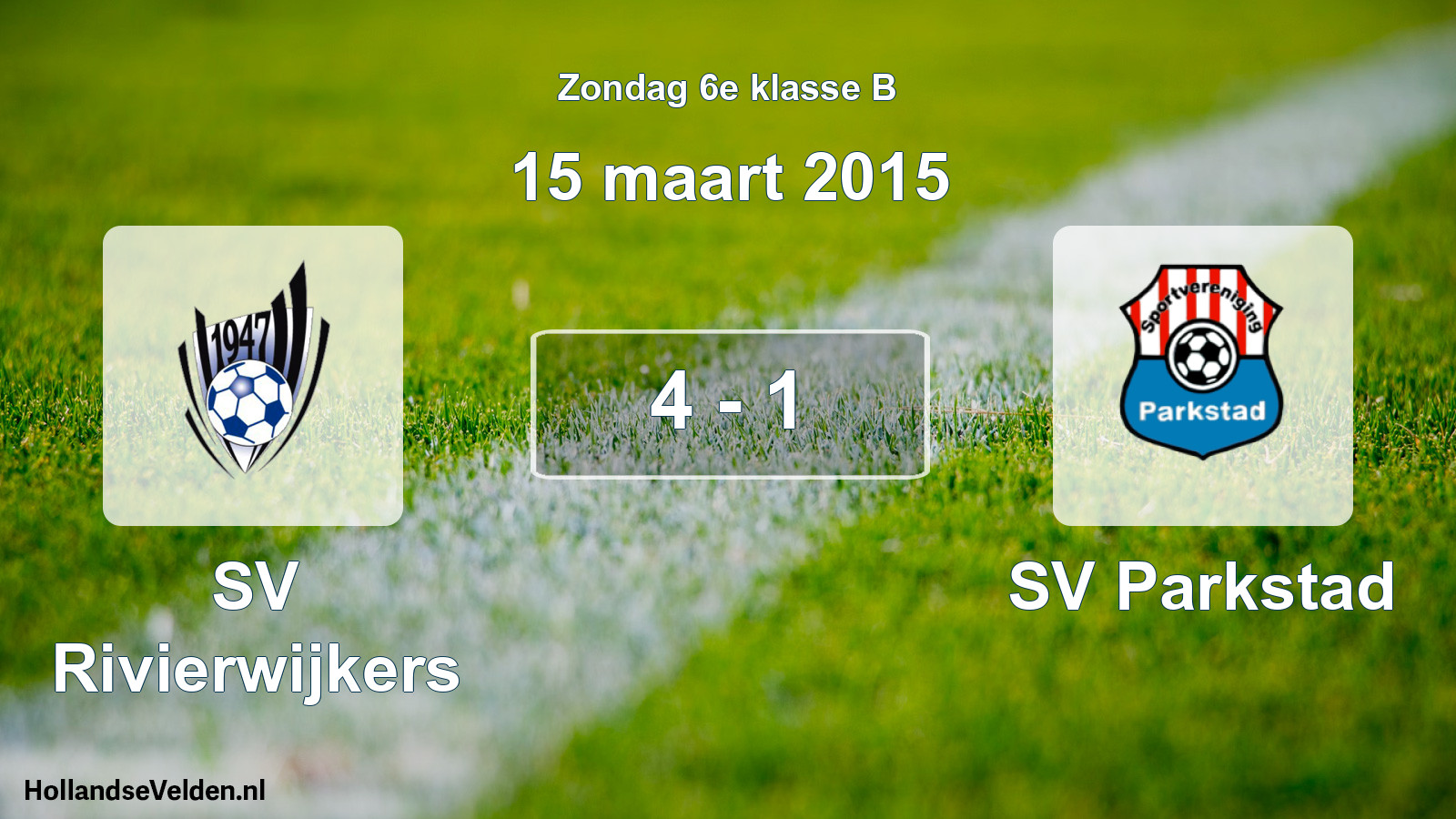 Total number of matches played: SV Rivierwijkers - SV Parkstad 4 - 1 (15 March 2015)