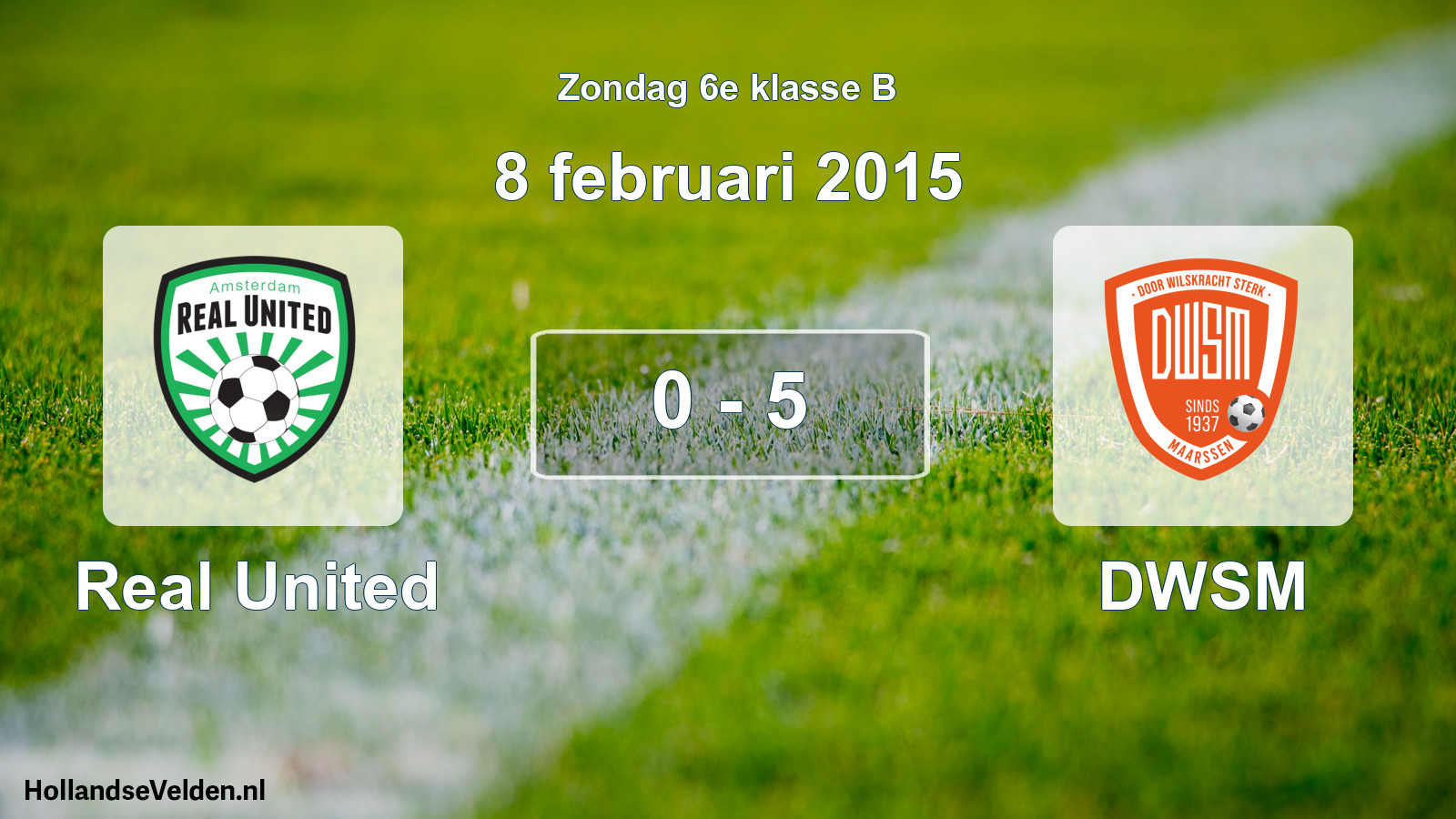 Total number of matches played: Real United - DWSM 0 - 5 (8 February 2015)