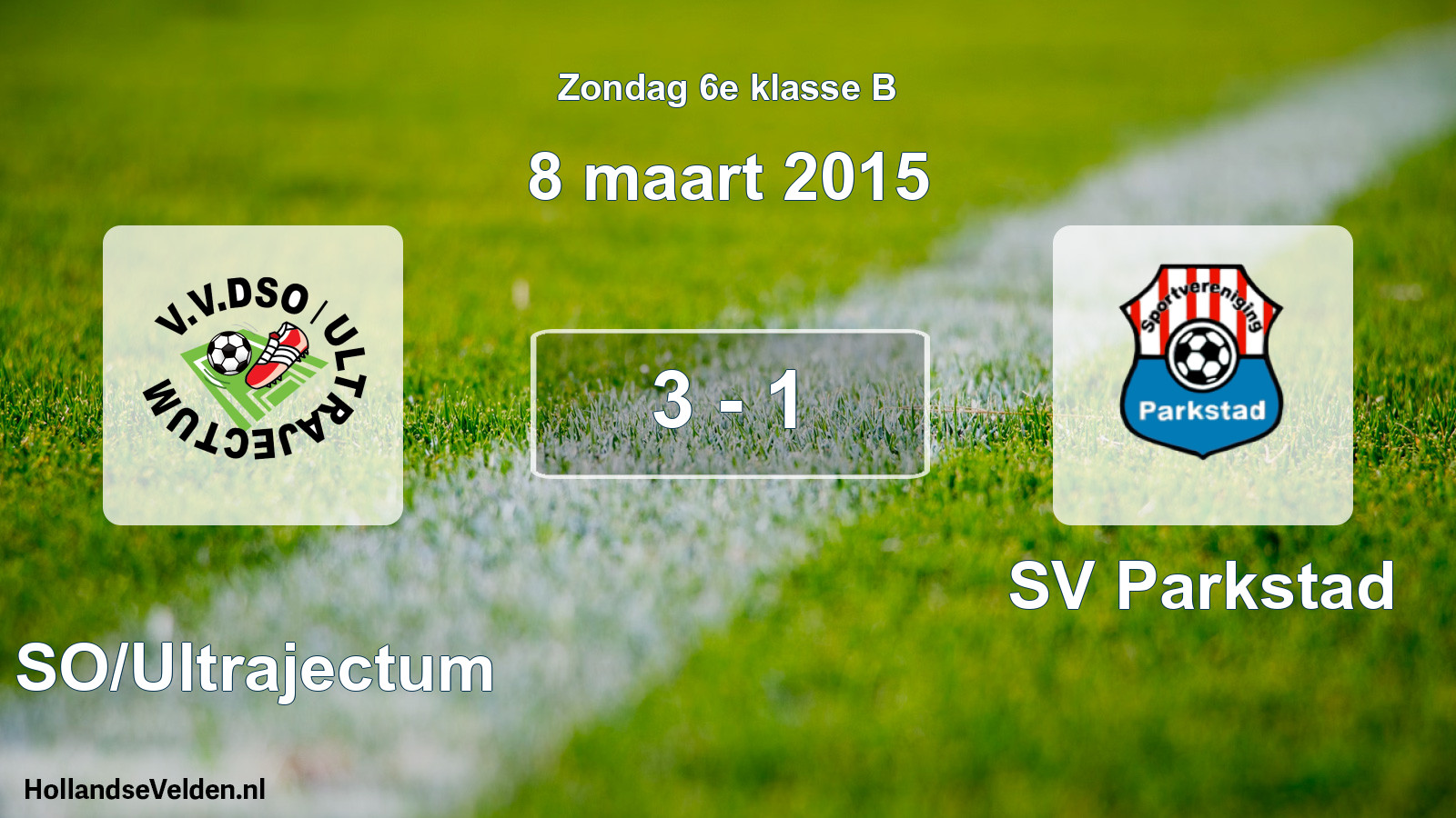 Total number of matches played: DSO/Ultrajectum - SV Parkstad 3 - 1 (8 March 2015)