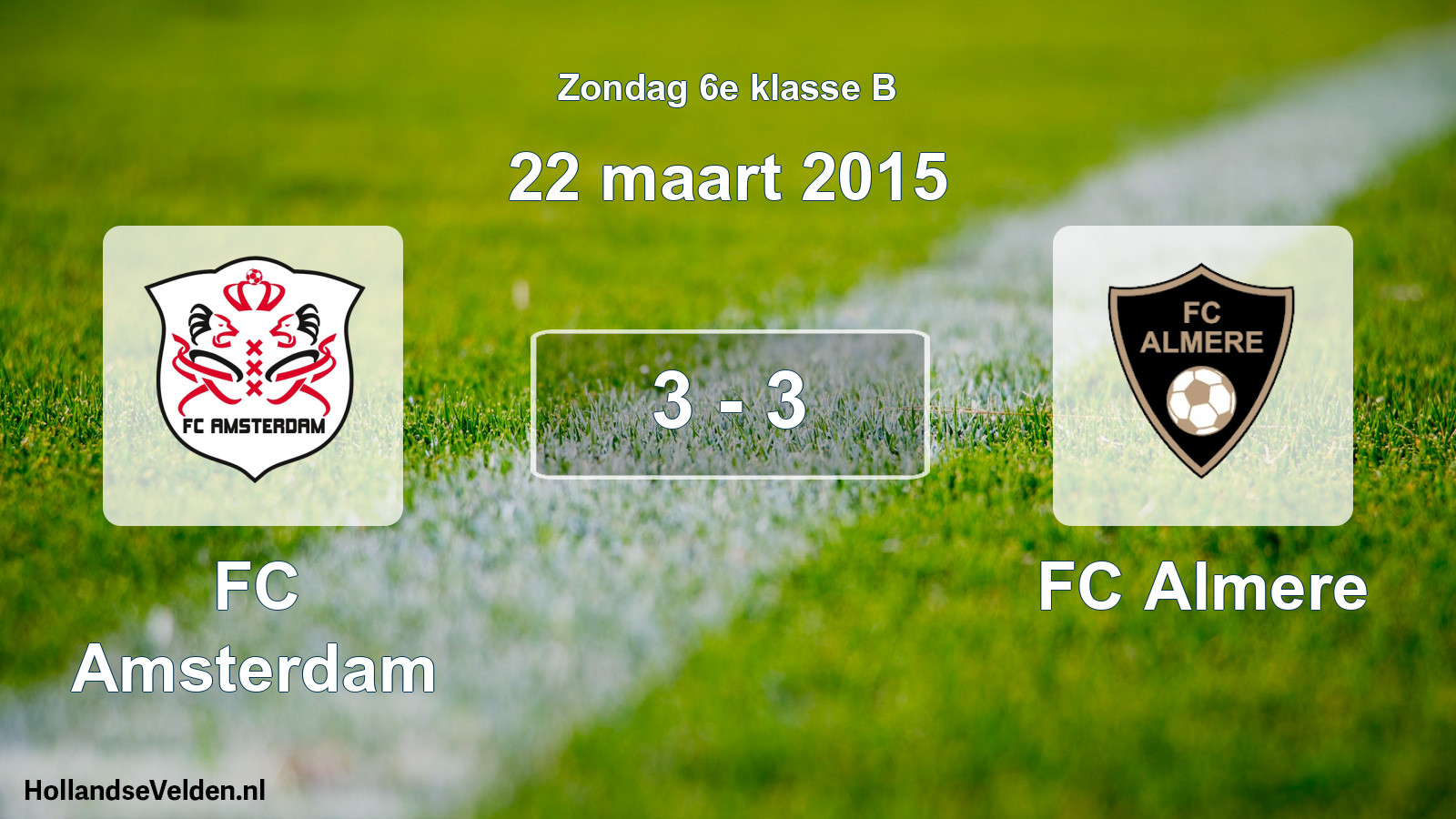 Total number of matches played: FC Amsterdam - FC Almere 3 - 3 (22 March 2015)