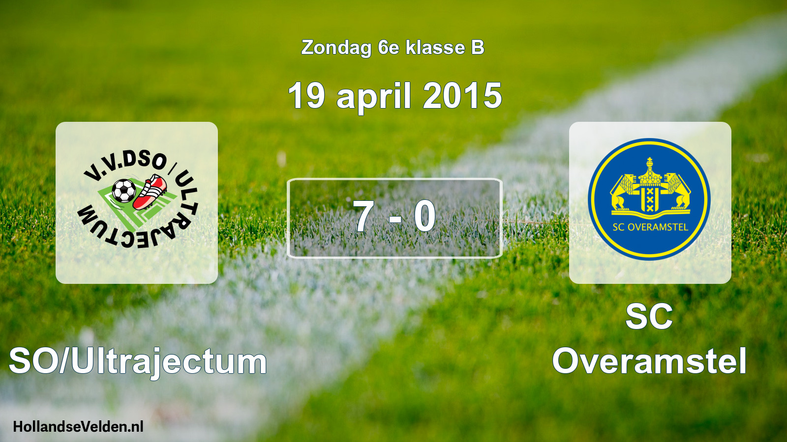 Total number of matches played: DSO/Ultrajectum - SC Overamstel 7 - 0 (19 April 2015)