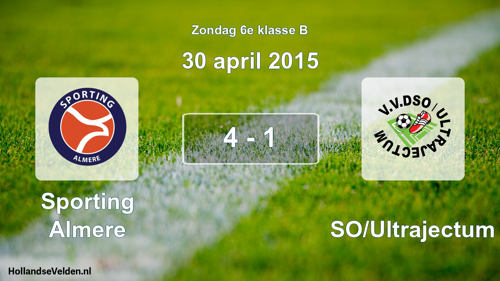 Total number of matches played: Sporting Almere - DSO/Ultrajectum 4 - 1 (30 April 2015)