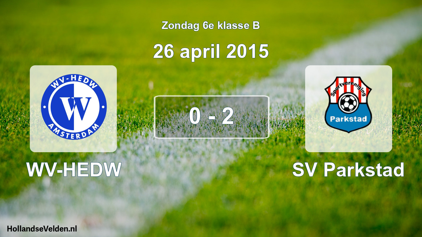 Total number of matches played: WV-HEDW - SV Parkstad 0 - 2 (26 April 2015)