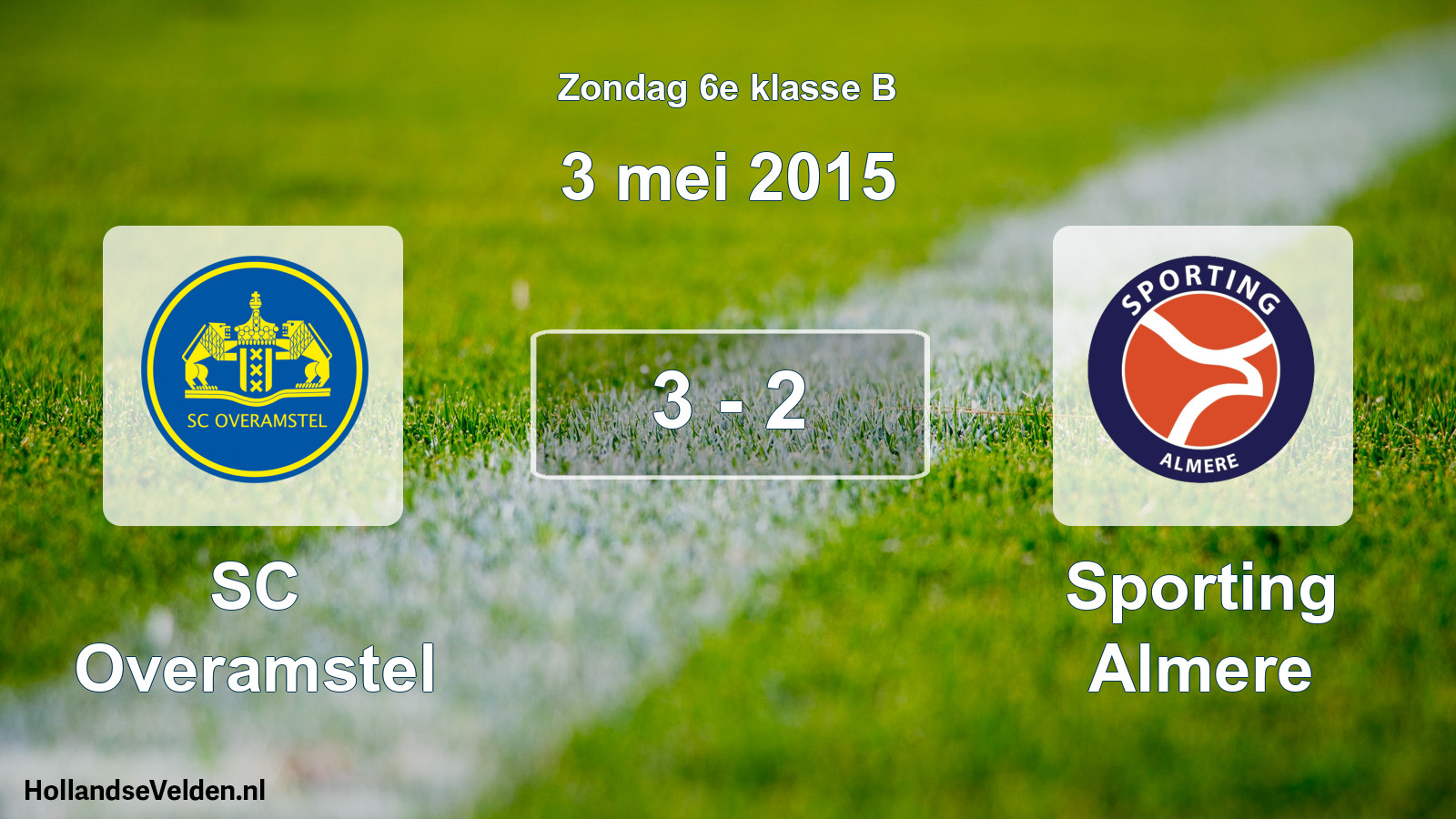 Total number of matches played: SC Overamstel - Sporting Almere 3 - 2 (3 May 2015)