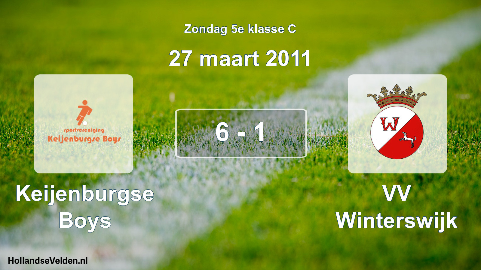Total number of matches played: Keijenburgse Boys - VV Winterswijk 6 - 1 (27 March 2011)