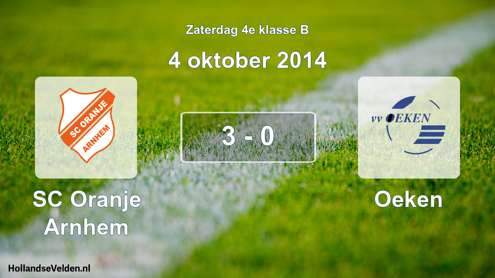 Total number of matches played: SC Oranje Arnhem - Oeken 3 - 0 (4 October 2014)