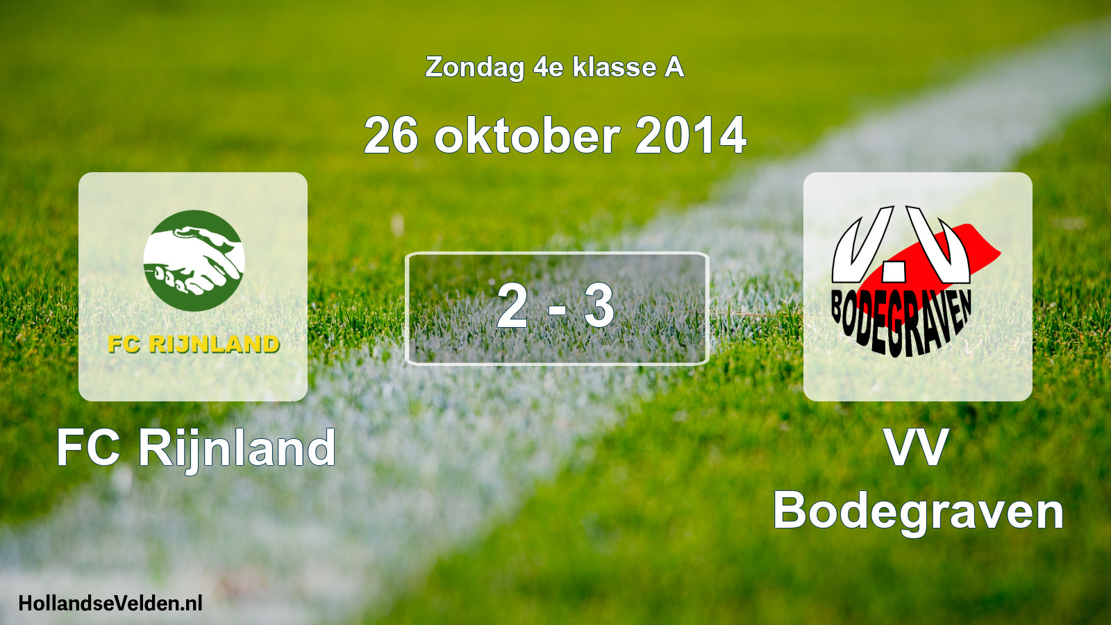 Total number of matches played: FC Rijnland - VV Bodegraven 2 - 3 (26 October 2014)