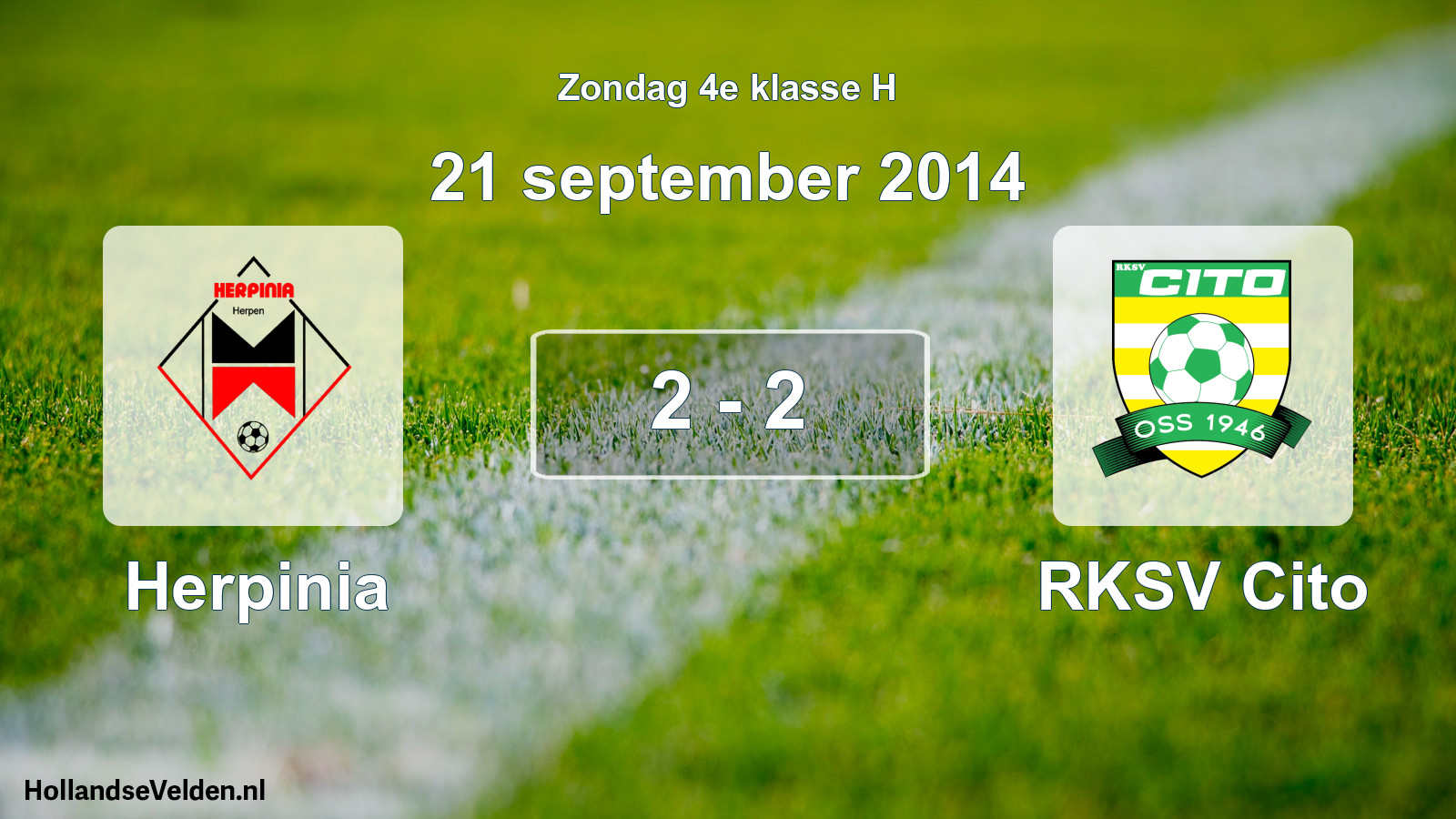 Total number of matches played: Herpinia - RKSV Cito 2 - 2 (21 September 2014)