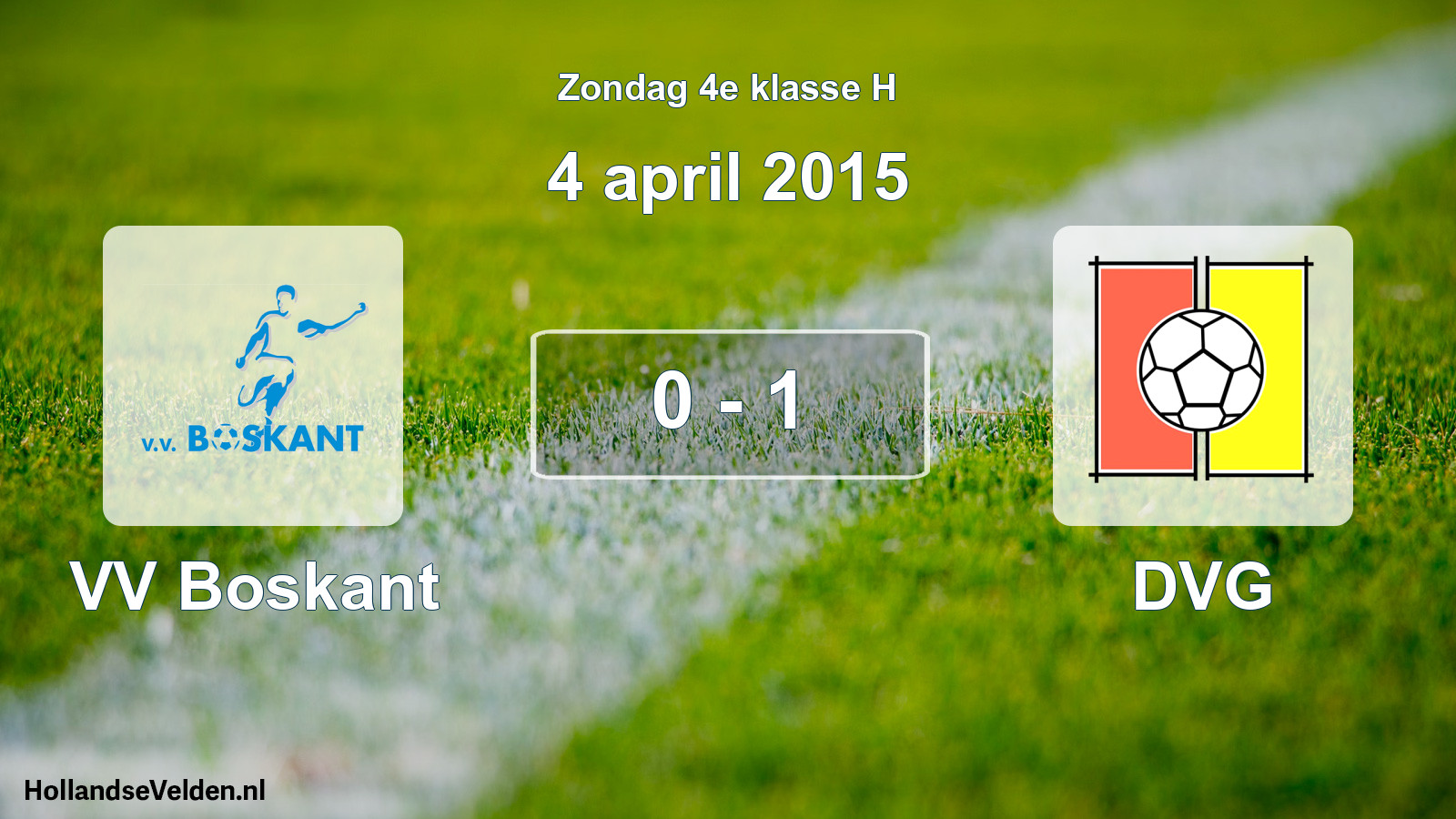 Total number of matches played: VV Boskant - DVG 0 - 1 (4 April 2015)