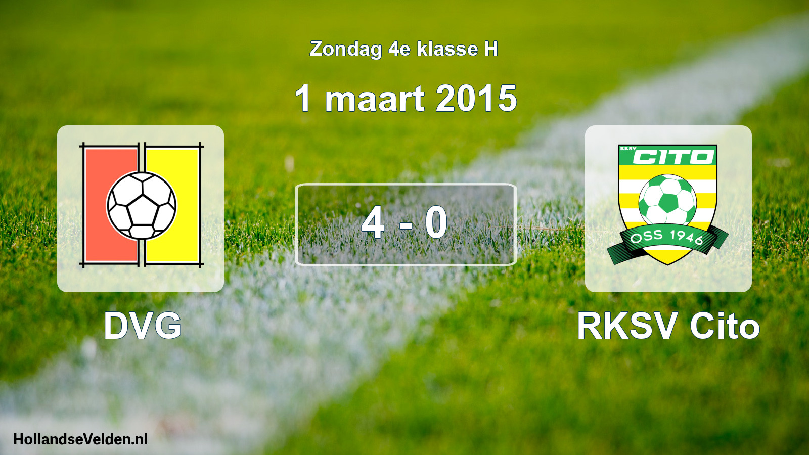 Total number of matches played: DVG - RKSV Cito 4 - 0 (1 March 2015)