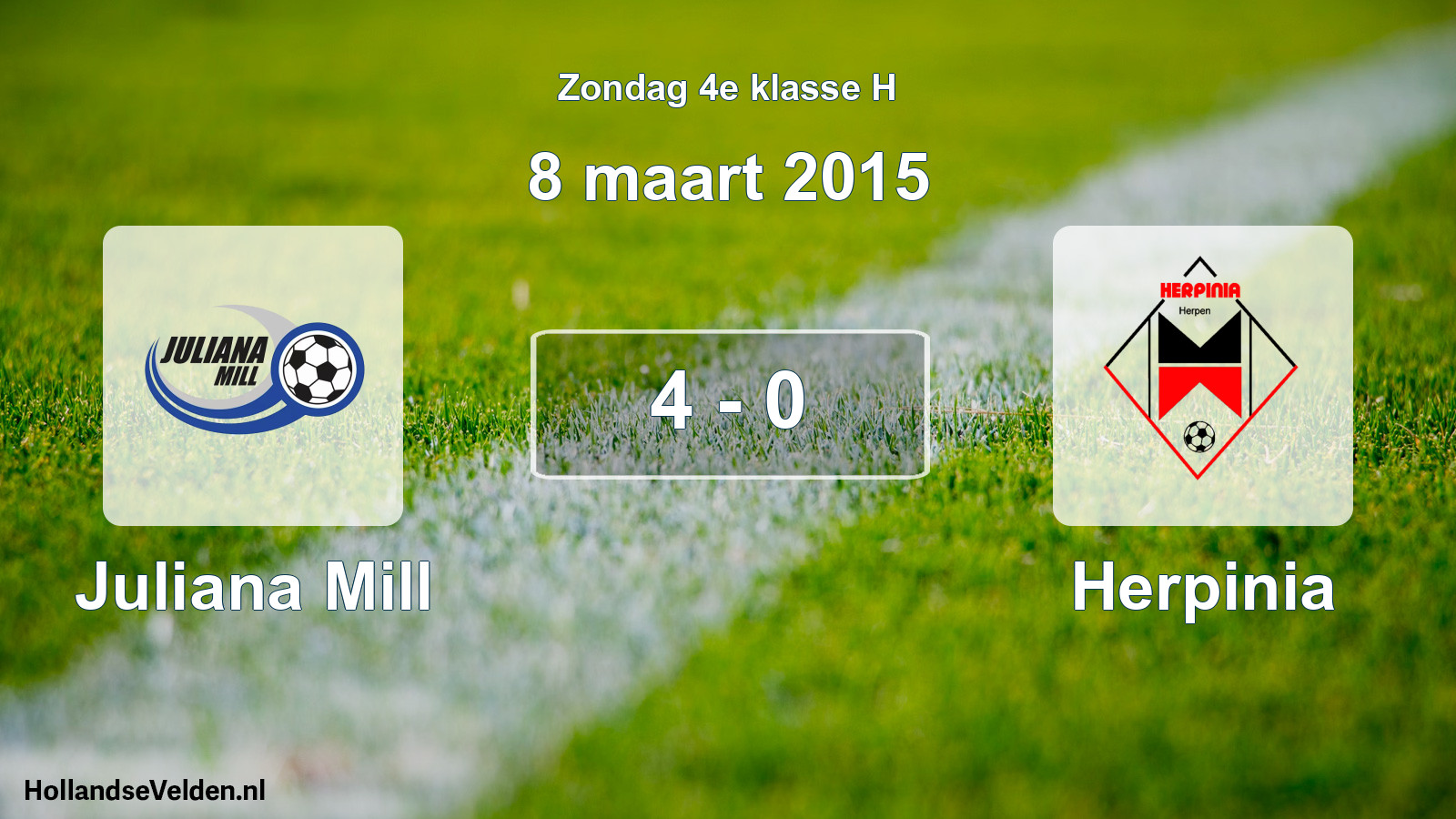 Total number of matches played: Juliana Mill - Herpinia 4 - 0 (8 March 2015)
